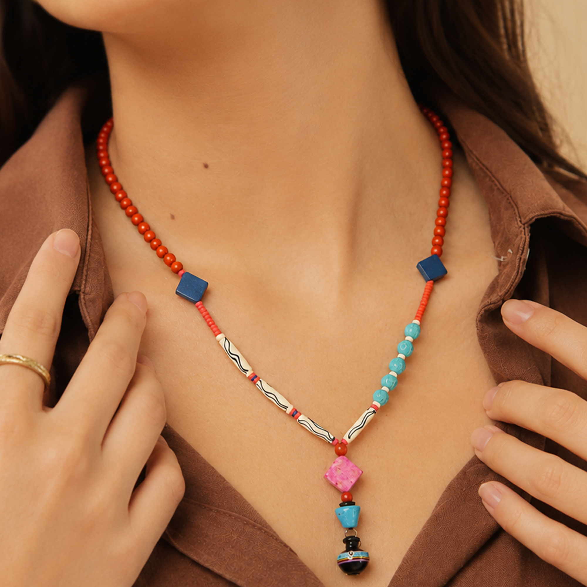 Wanderlust Dreamcatcher Lariat Handcrafted Ethnic Necklace