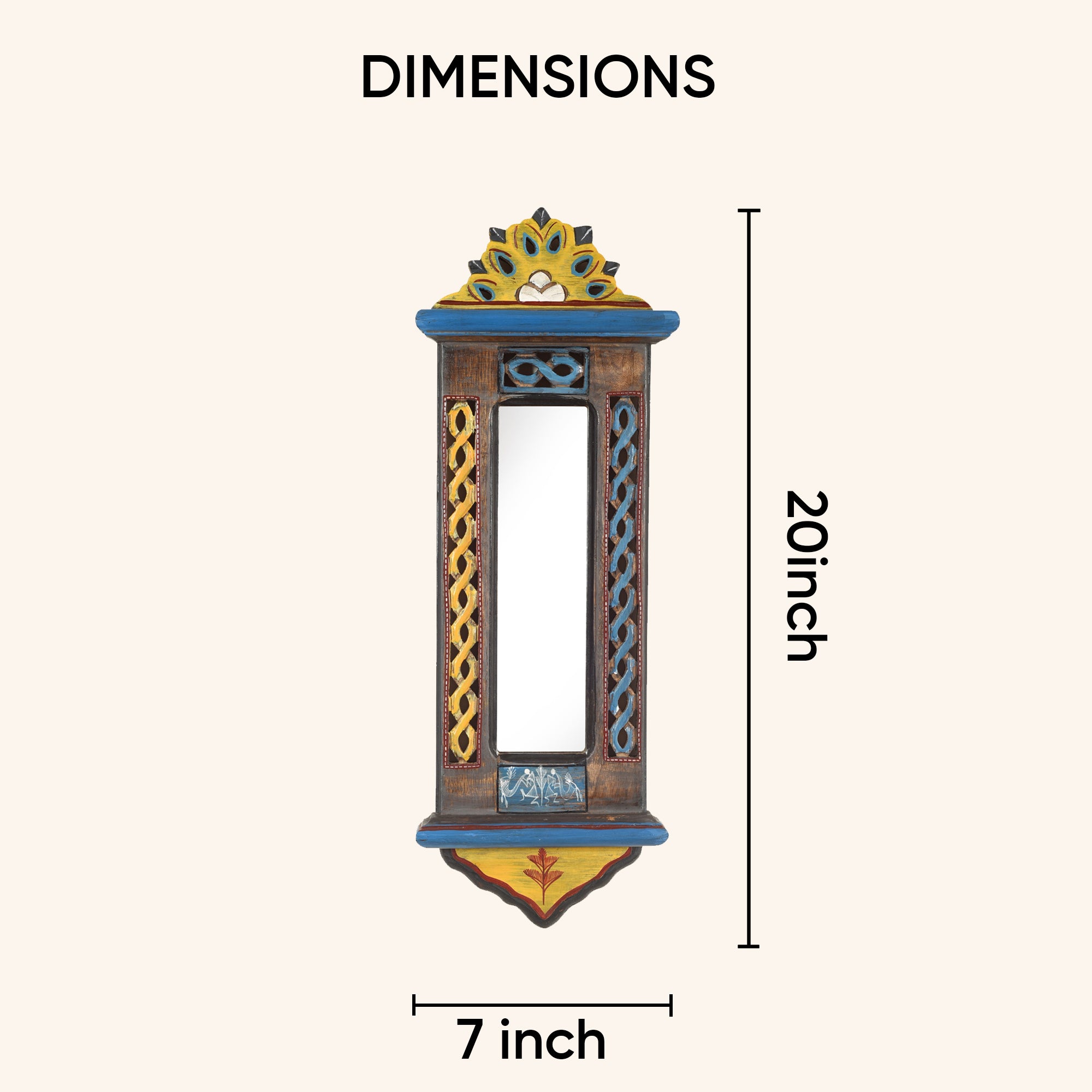 Handcrafted Jharokha Mirror Small (20x7")