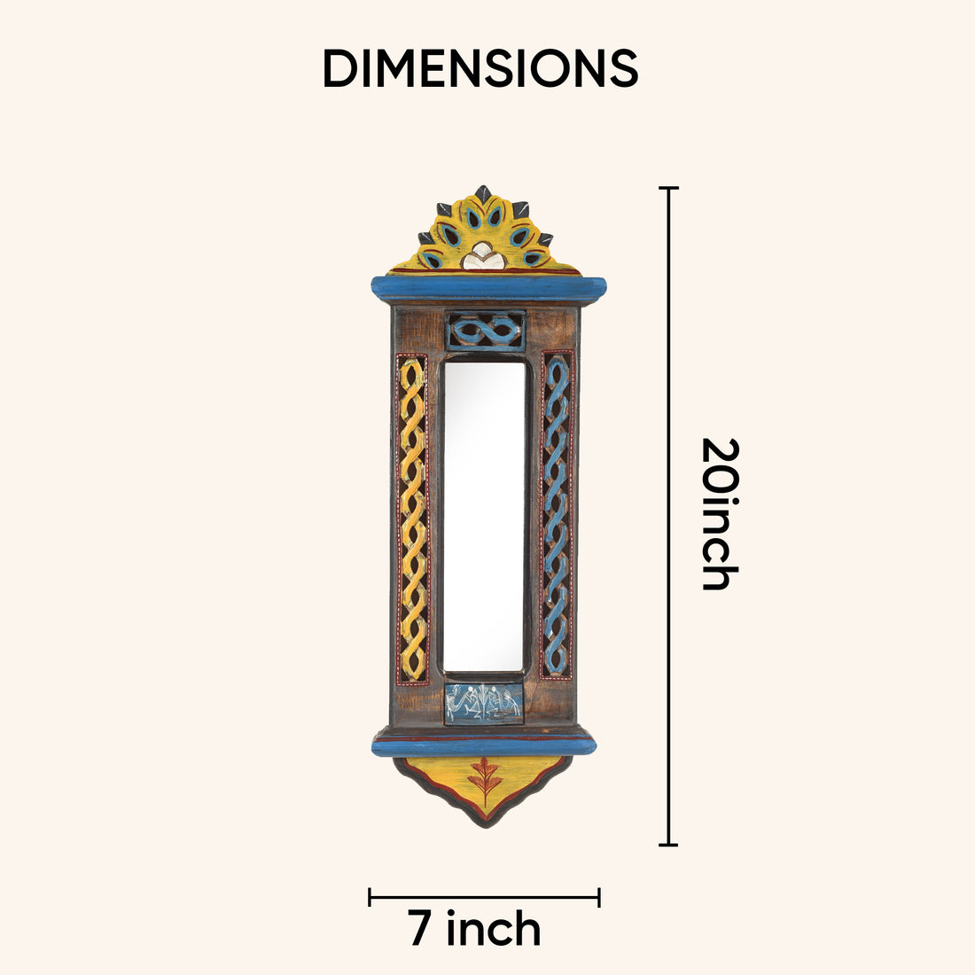 Handcrafted Jharokha Mirror Small (20x7")