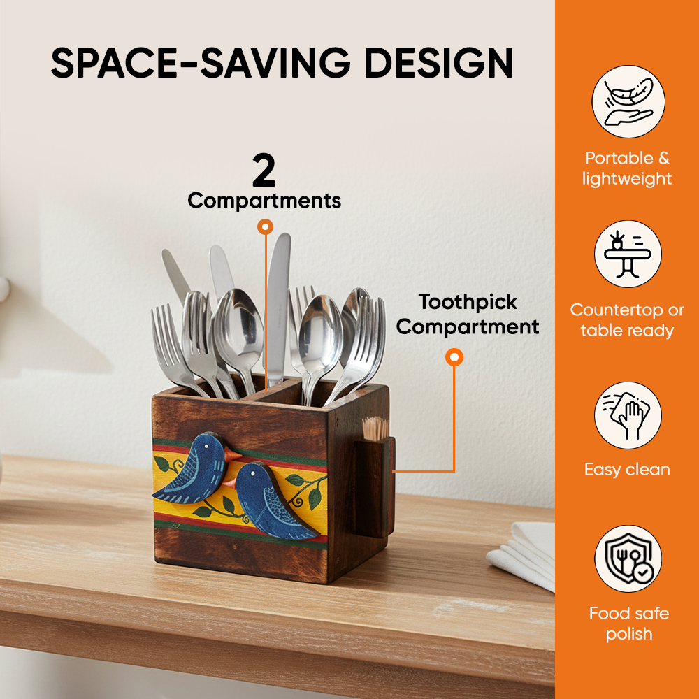 Love Birds Cutlery Holder Small (4.5x4x4)