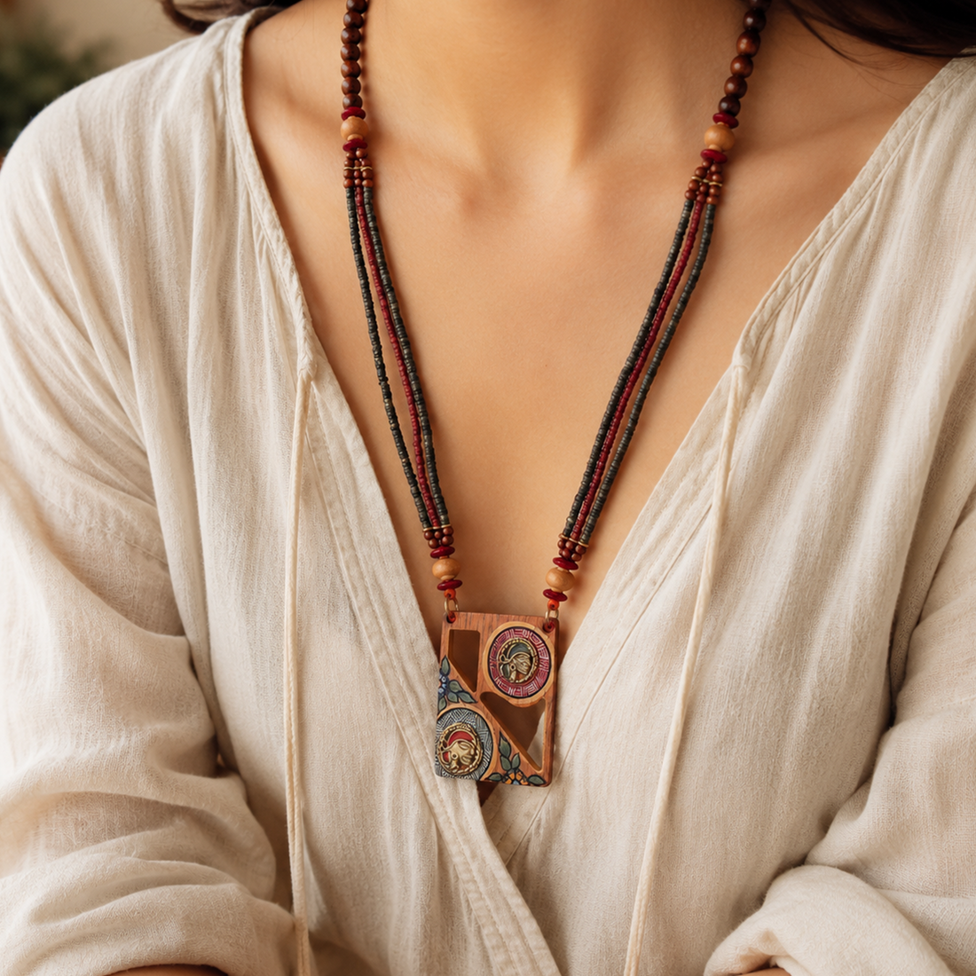 Two to Tango' Handcrafted Tribal Dhokra Necklace