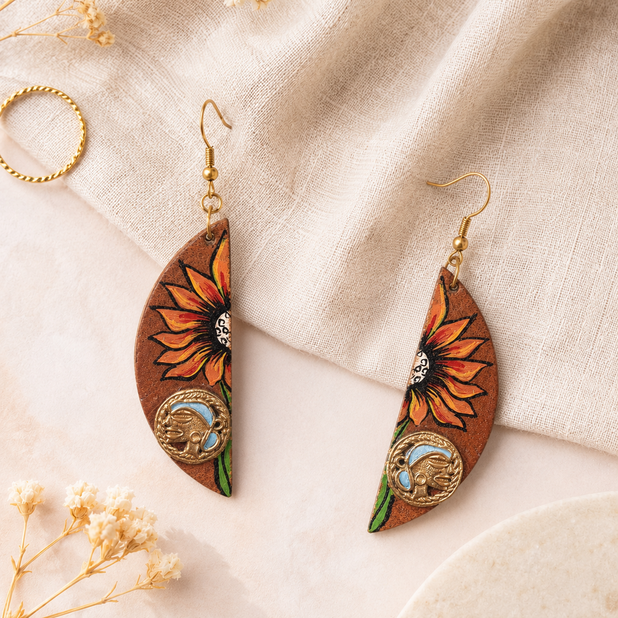 Butterfly-XII' Handcrafted Tribal Wooden Earrings