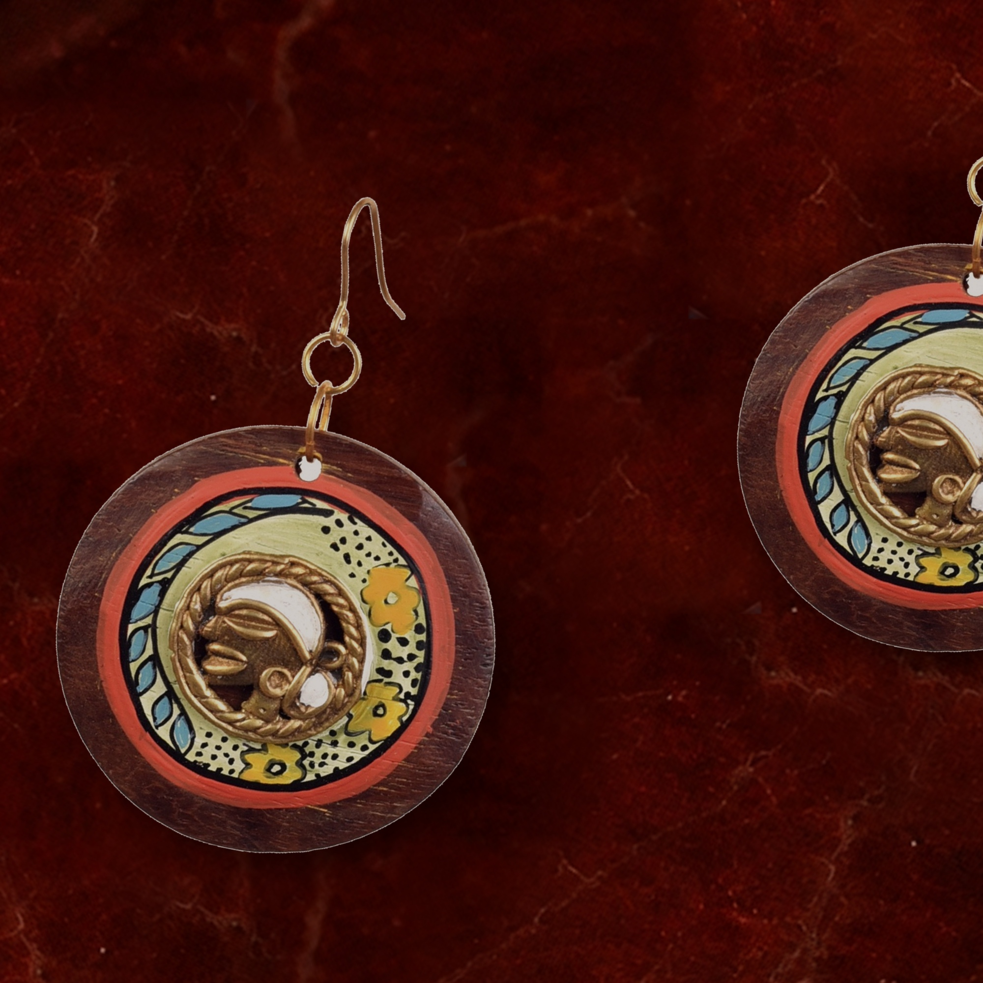Princess-IV' Handcrafted Tribal Wooden Earrings