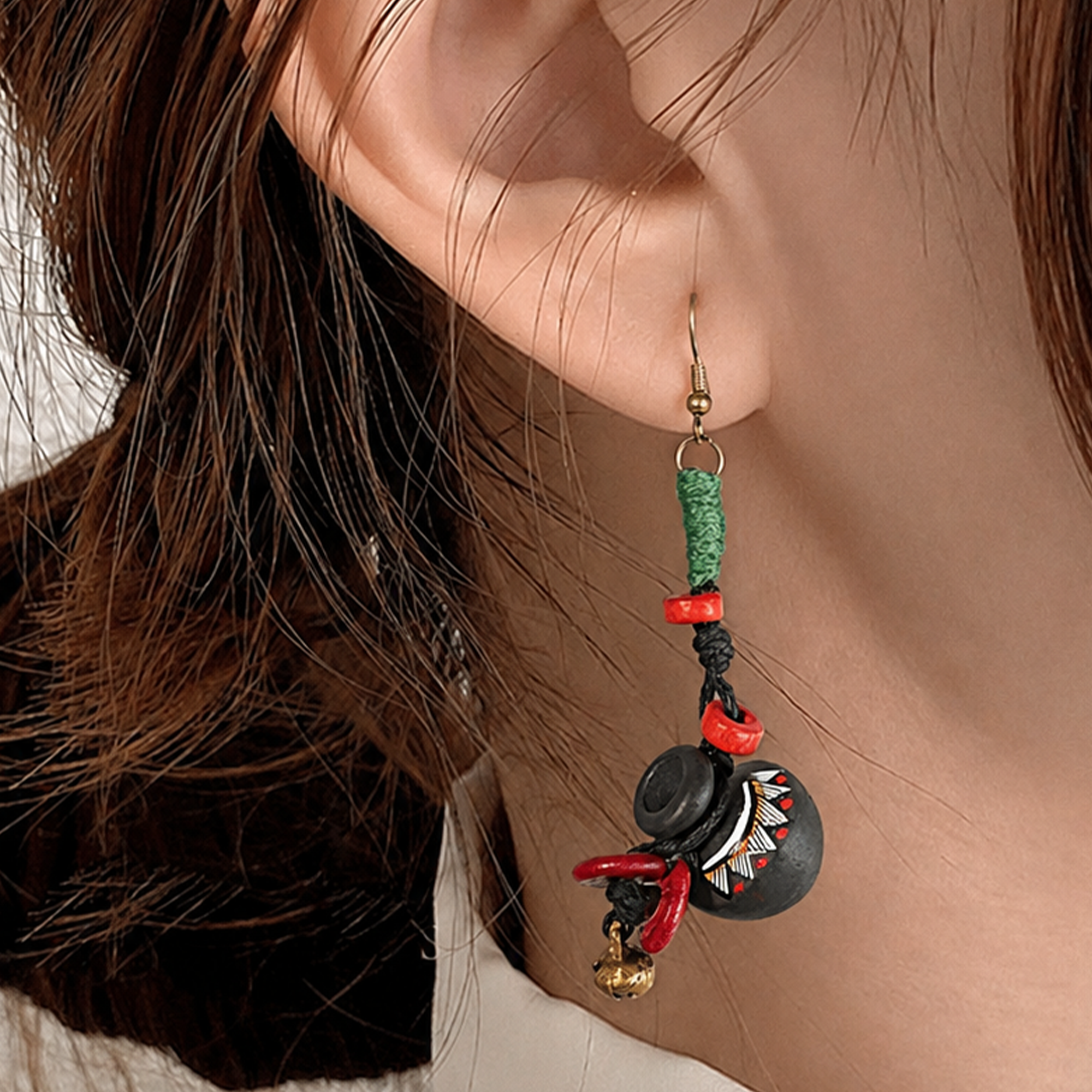 Tribal Terracotta Danglers