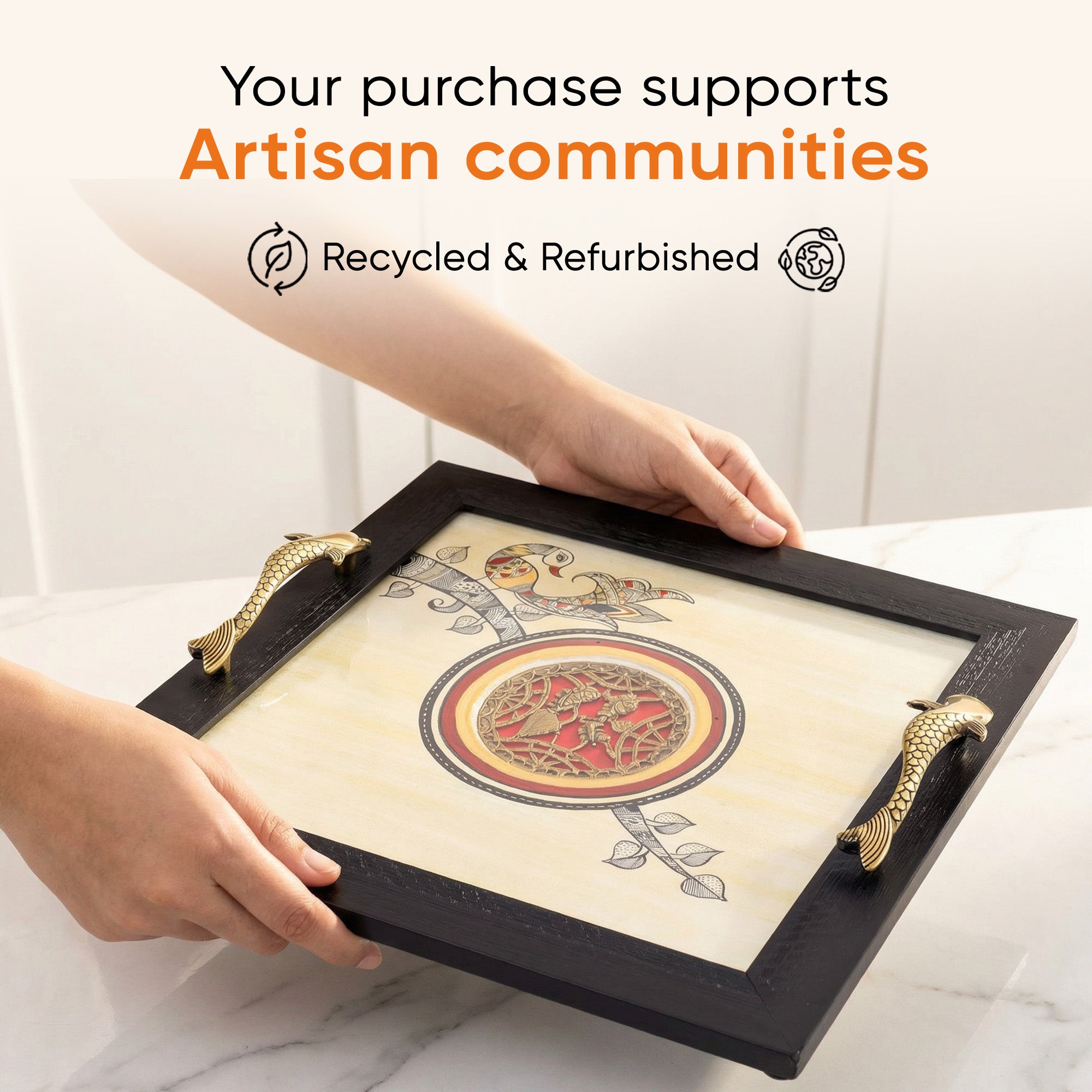 Artisan's Harmony Handcrafted Tray