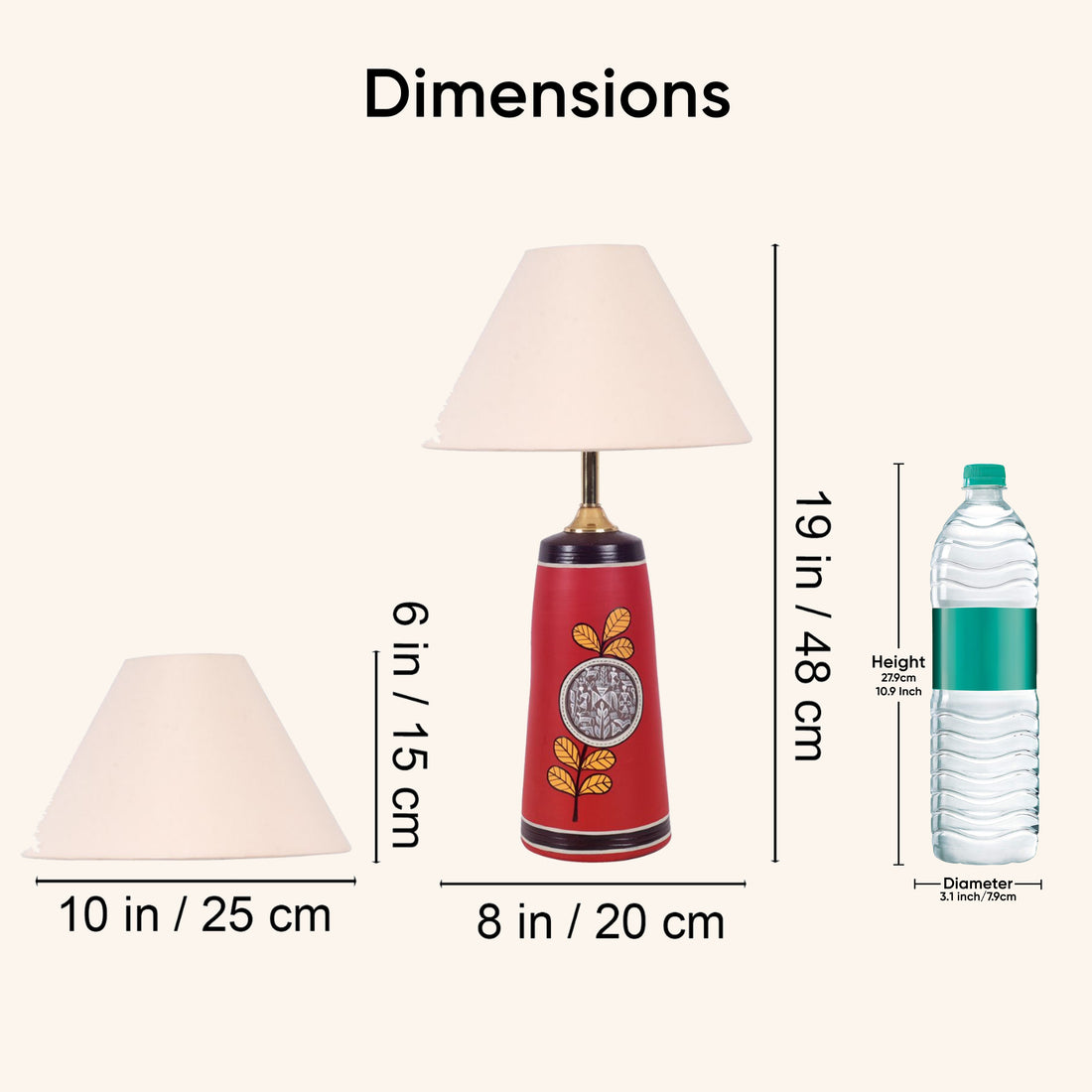Red Ember Terracotta Table Lampshade (10x10x19)