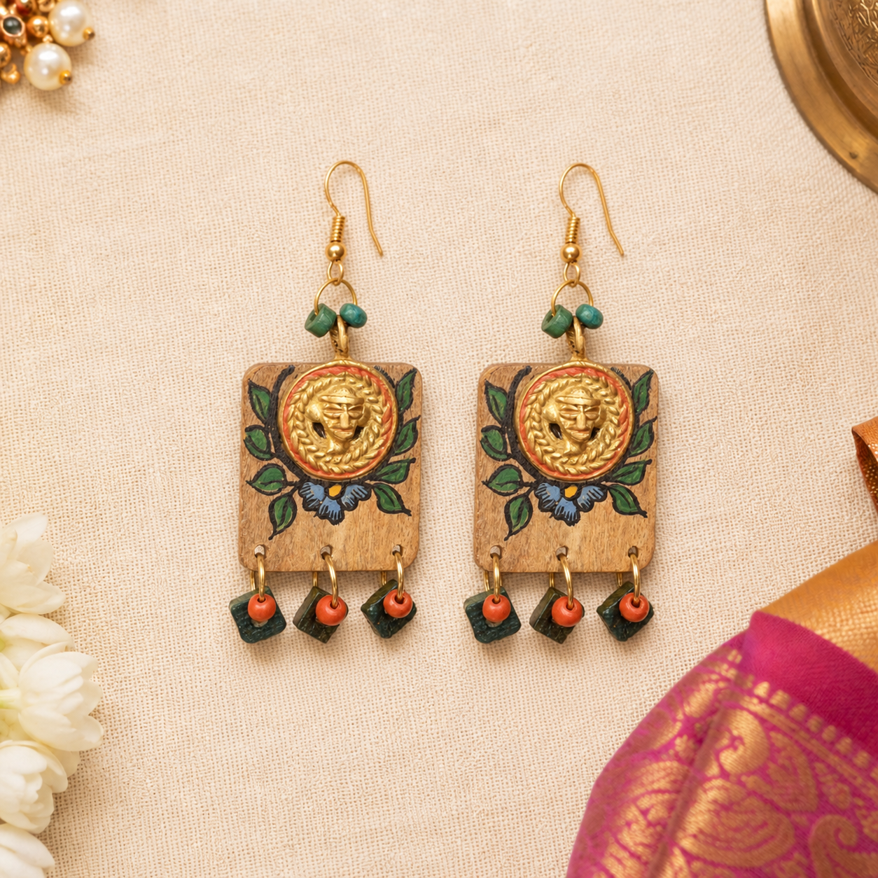 Butterfly-XI' Handcrafted Tribal Wooden Earrings
