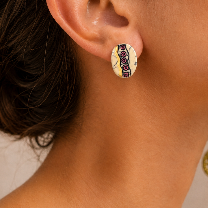 Golden Petal Blooms Ethnic Earrings