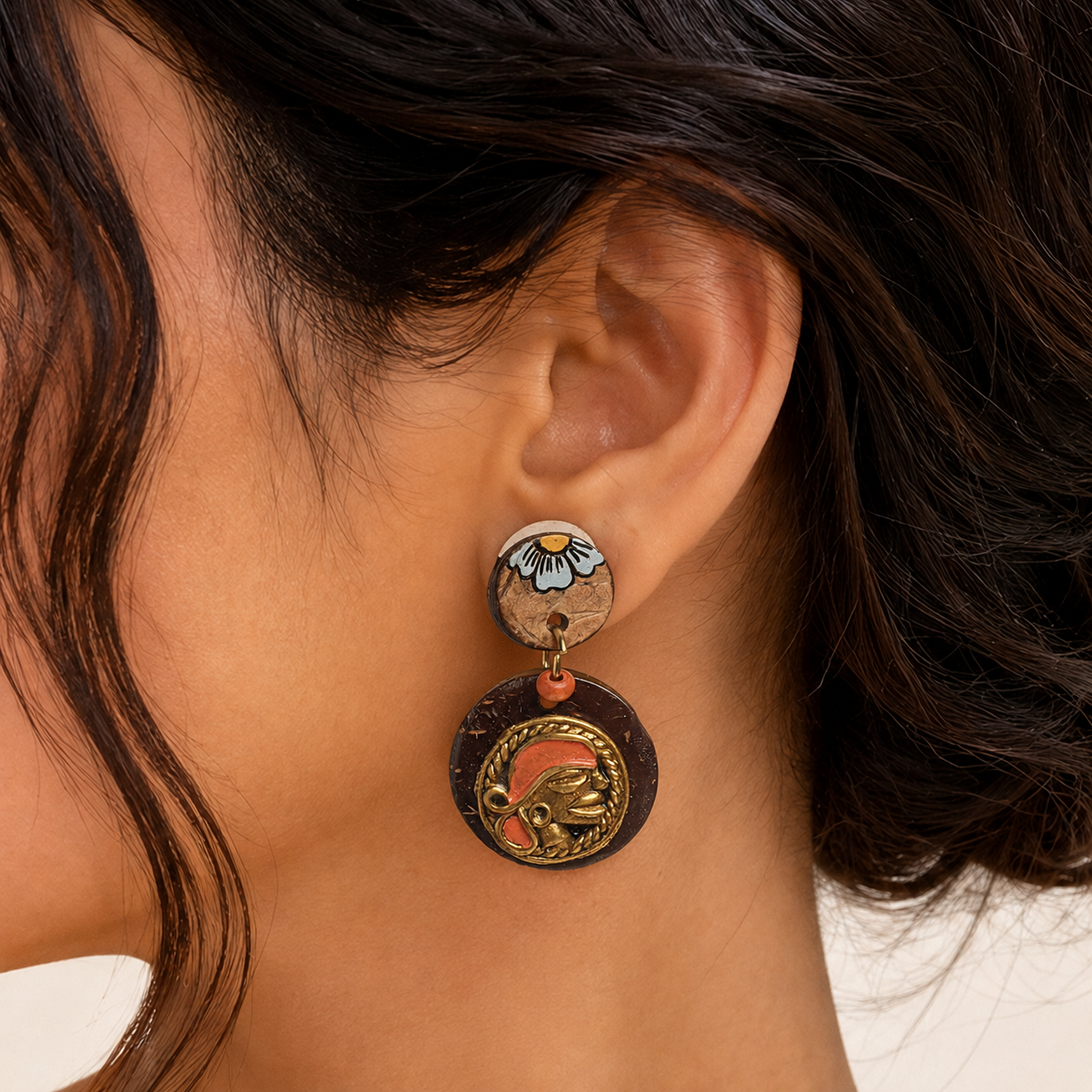Princess-I' Handcrafted Tribal Wooden Earrings