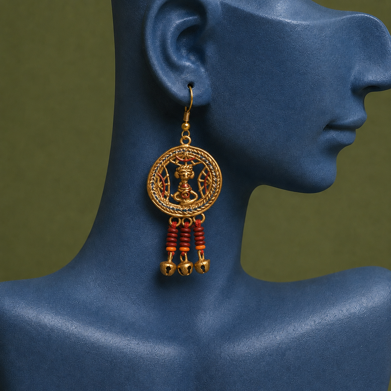 The Empress Star I Handcrafted Tribal Dhokra Earrinigs