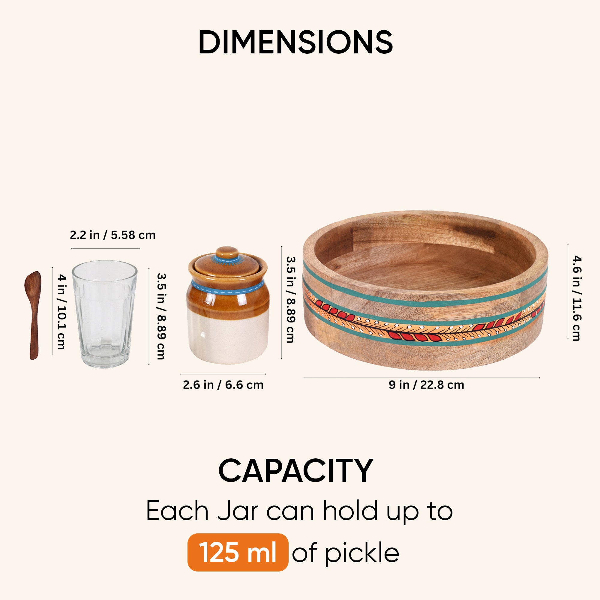 Dadi ma ke achaar SET OF 5 (9x9x4.6)