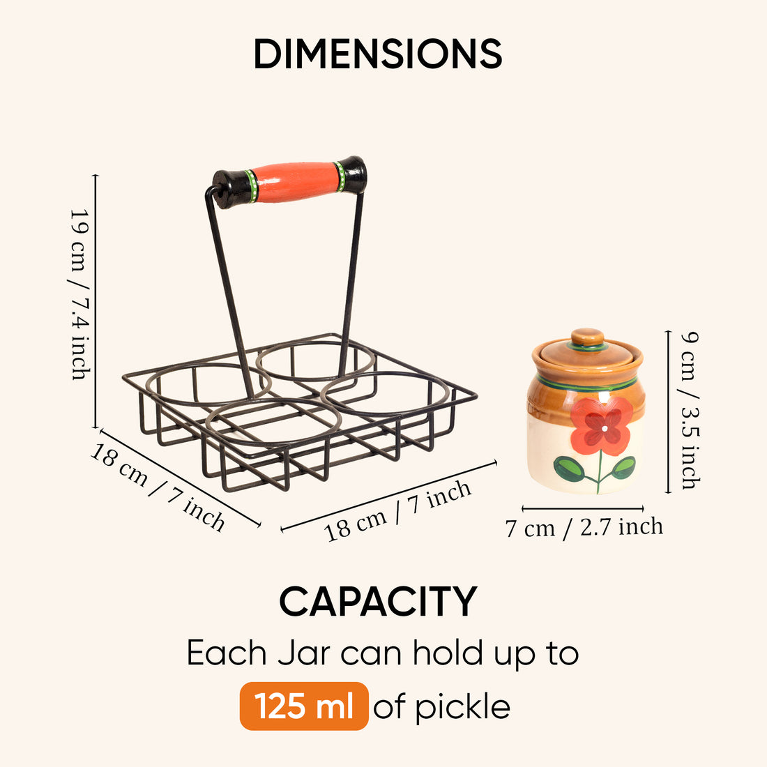 Pickle Jars Set of 4 with stand