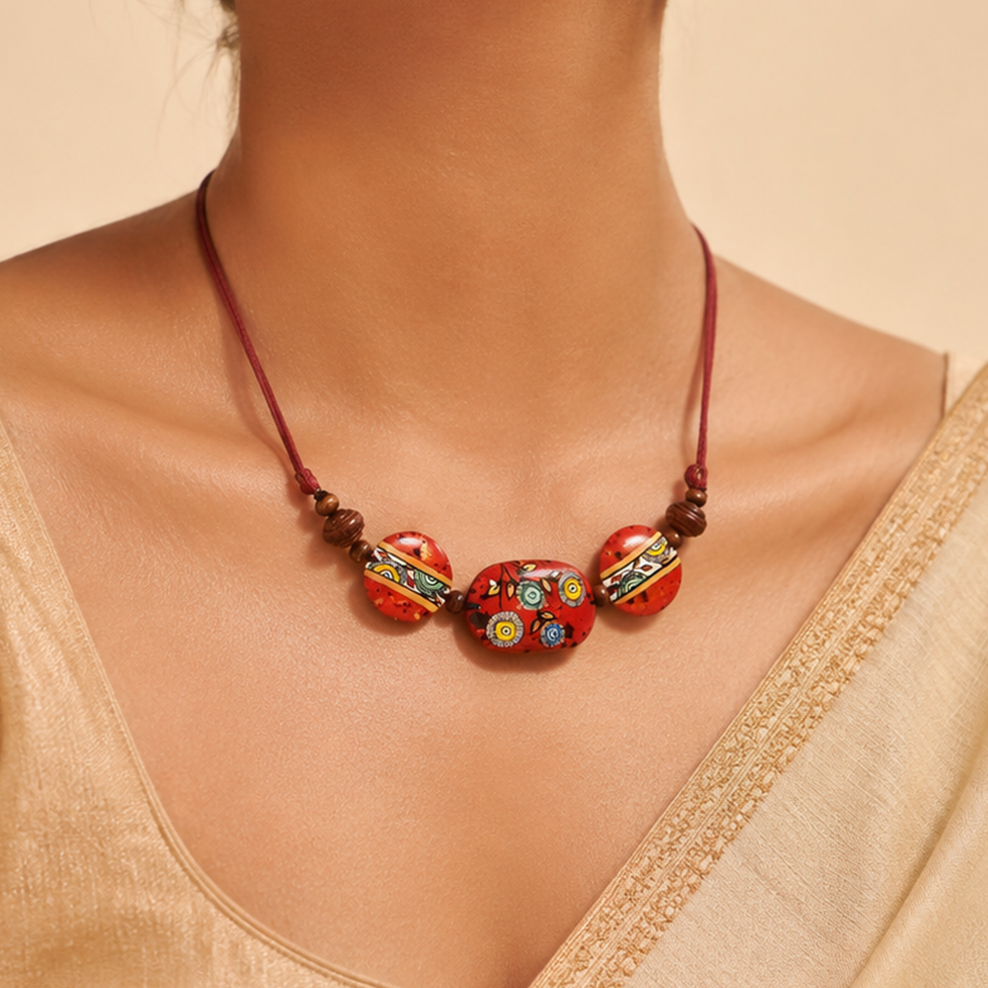 Kaleidoscope Keepsake Locket Handcrafted Ethnic Necklace