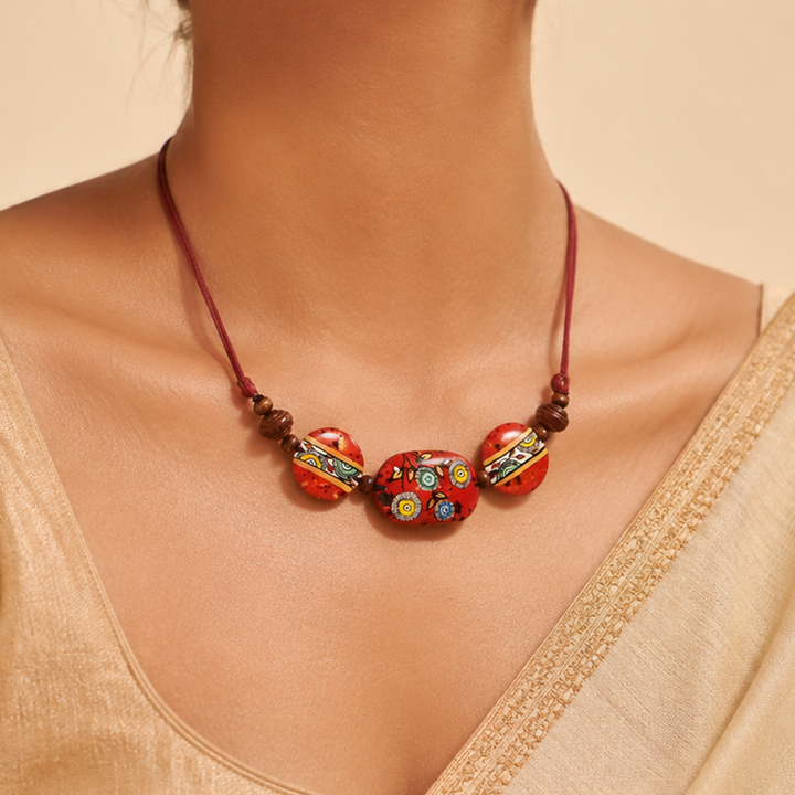 Kaleidoscope Keepsake Locket Handcrafted Ethnic Necklace