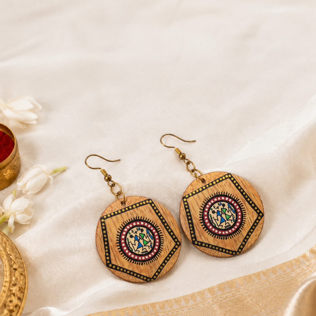 The Pentagon Handcrafted Tribal Earrings