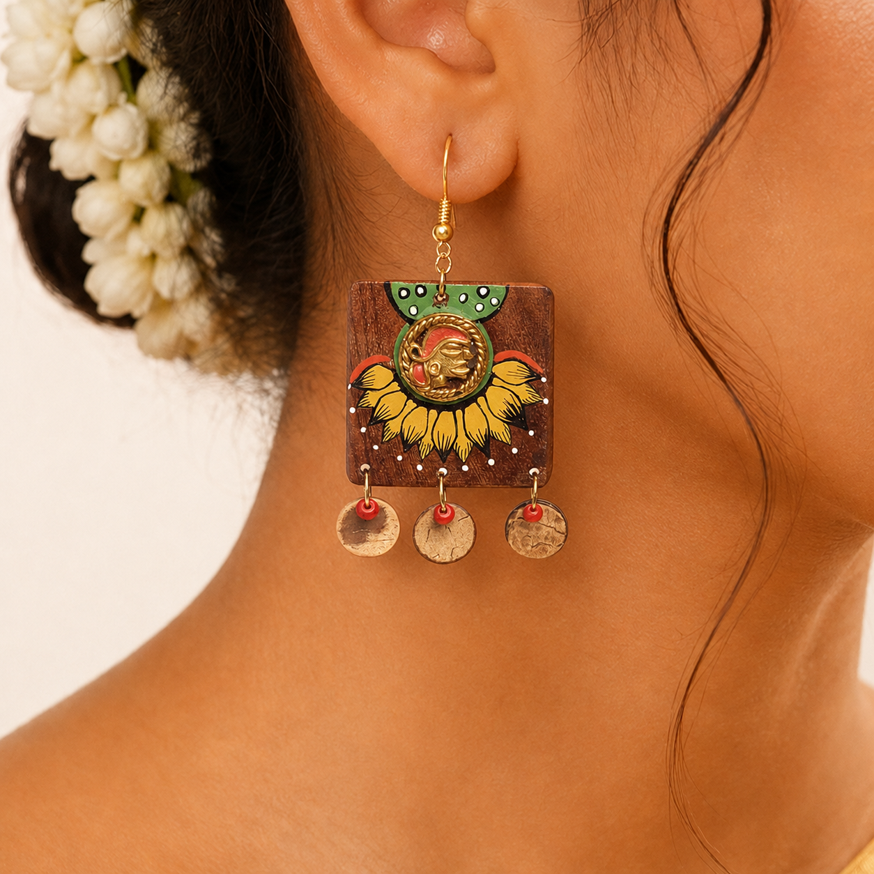 Butterfly-X' Handcrafted Tribal Wooden Earrings