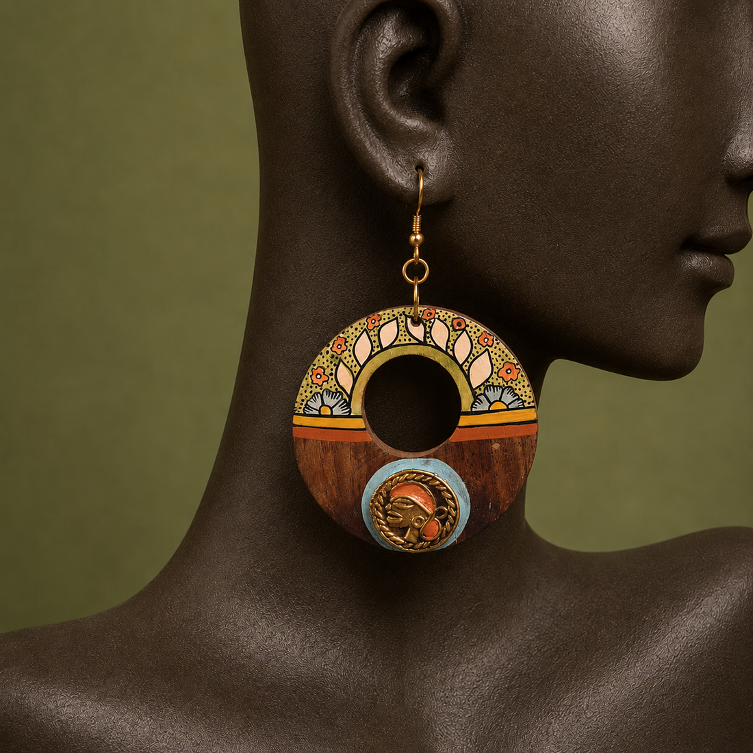 Princess-II' Handcrafted Tribal Wooden Earrings