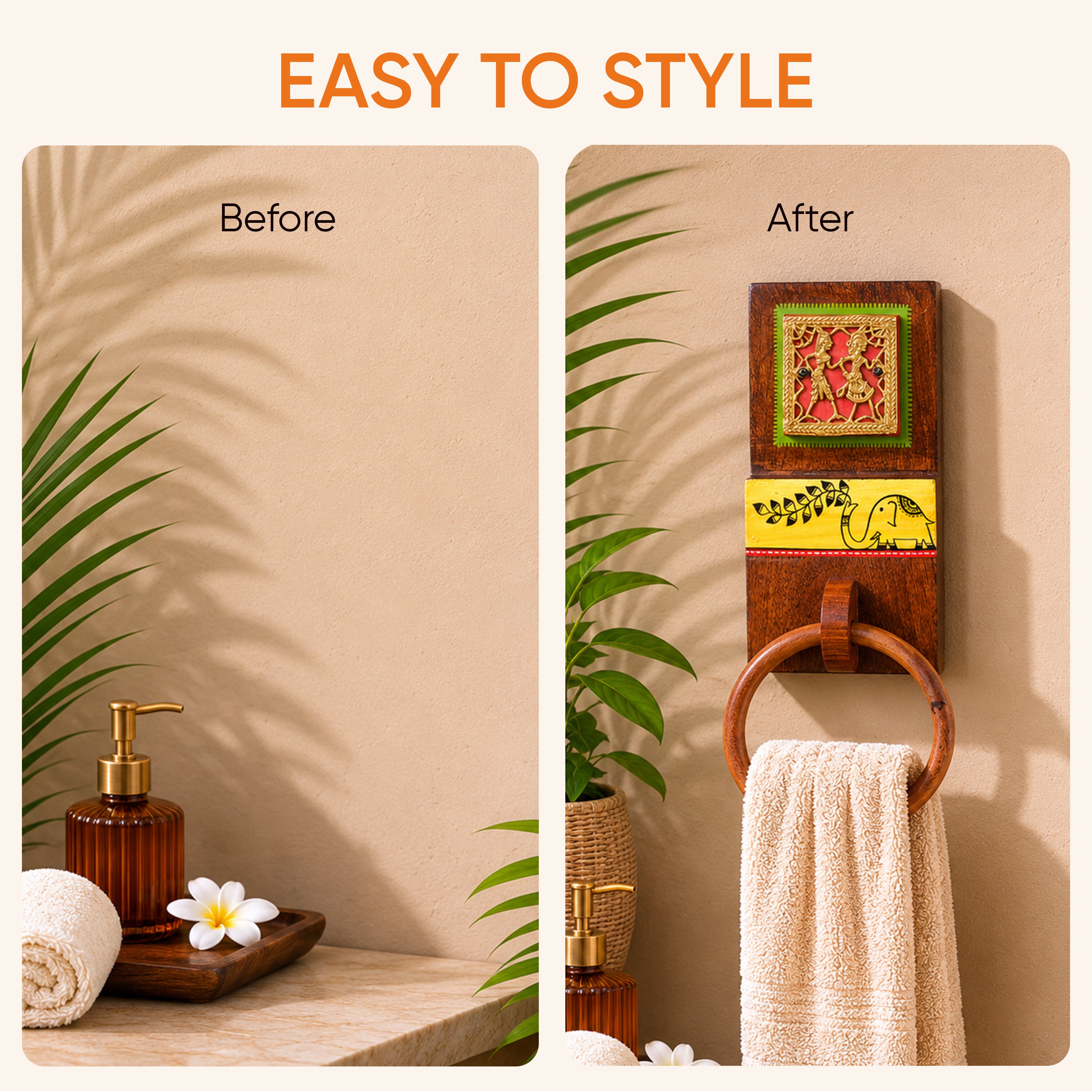 Yellow Elephant Towel Hanger (4x2.2x11)