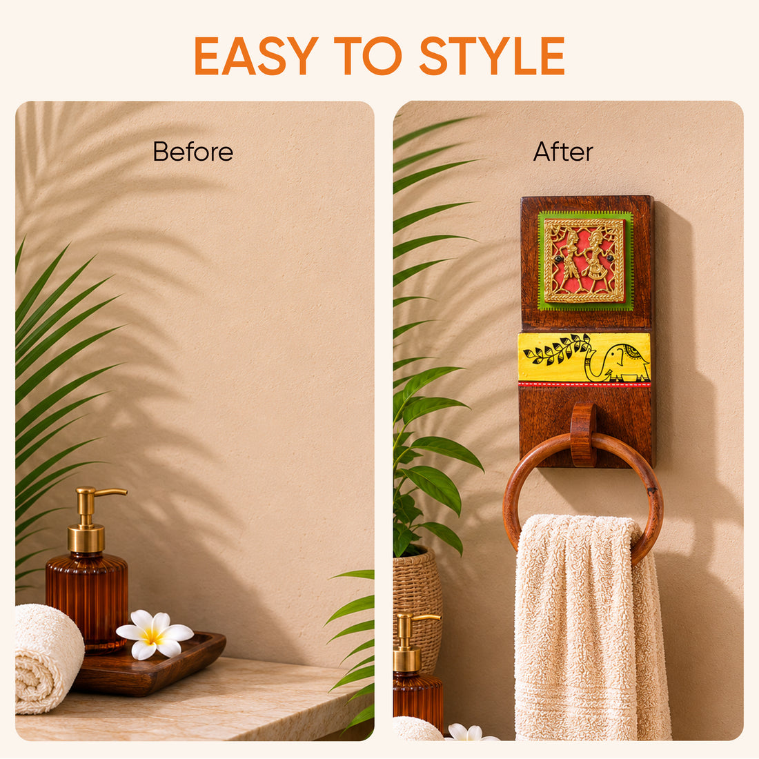 Yellow Elephant Towel Hanger (4x2.2x11)