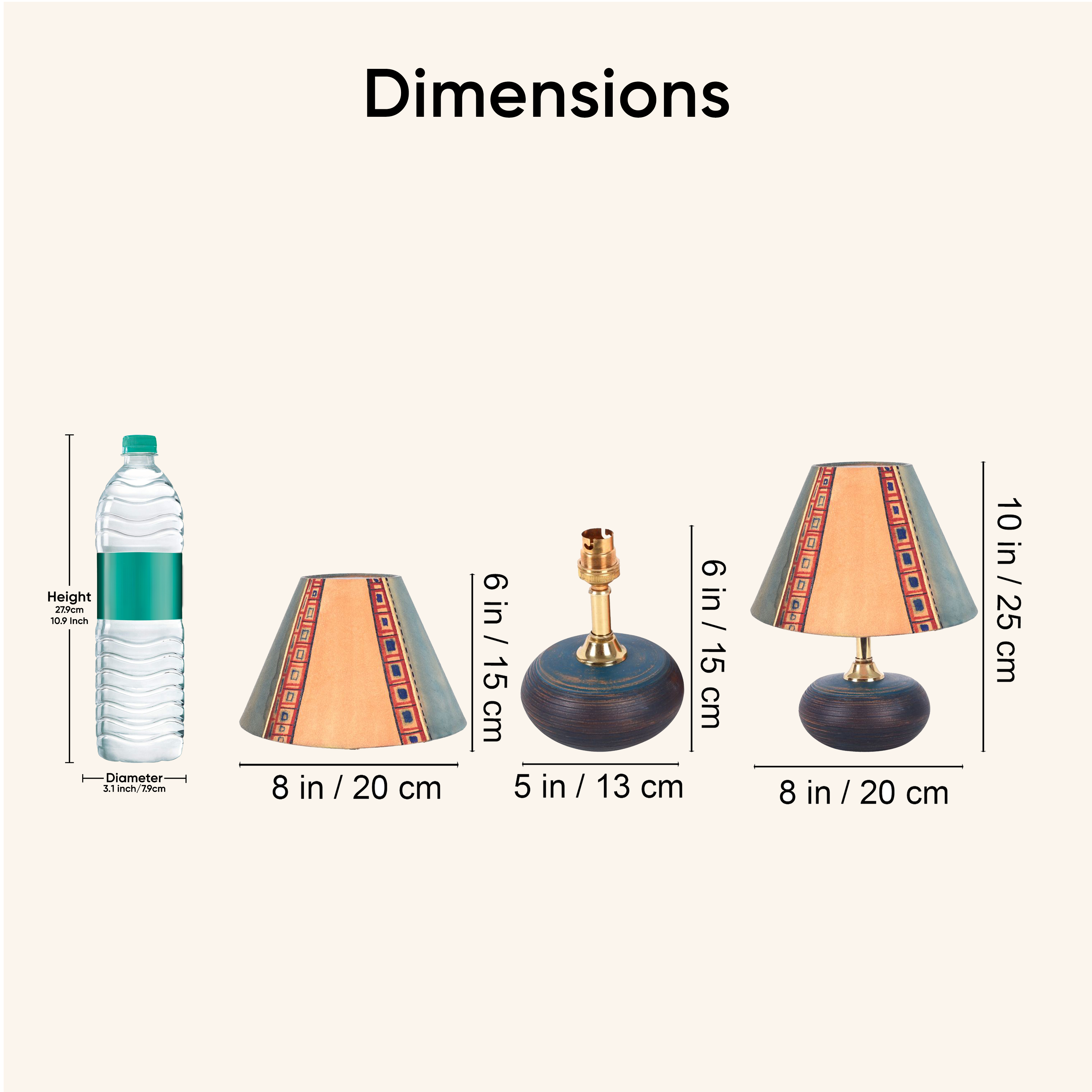 Midnight Glow Terracotta Table Lampshade (8x8x10)