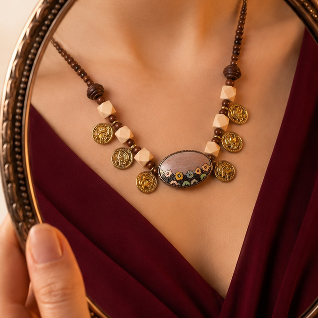 Whimsical Wildflower Lariat Handcrafted Ethnic Necklace