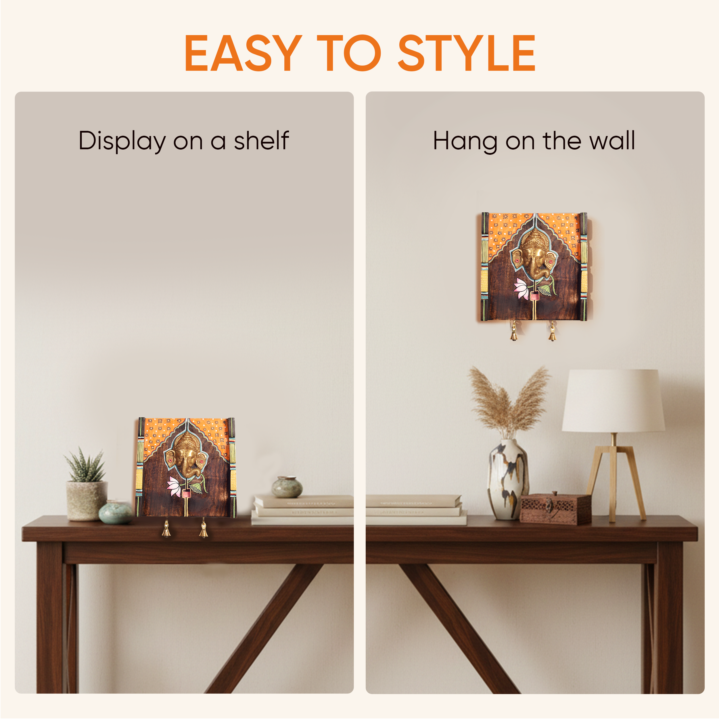 Amantran-I Wall Accent with divine Ganesha Majestically set on a beautiful frame
