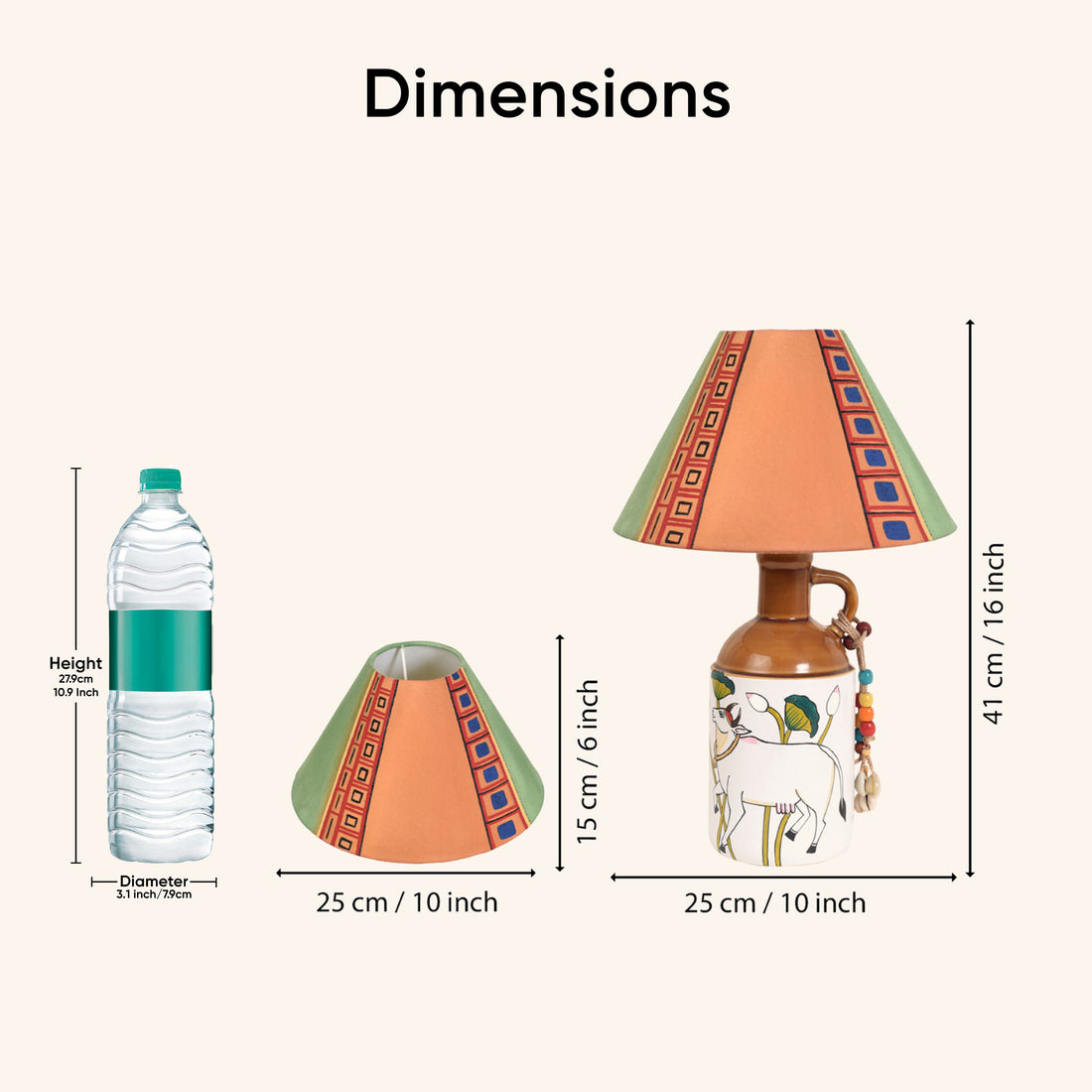 Royal Beige Radiance Ceramic Lamp & Shade