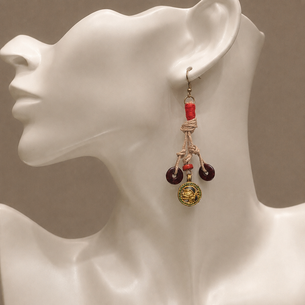 Boho Chic: Handcrafted Wooden Earrings with Brass