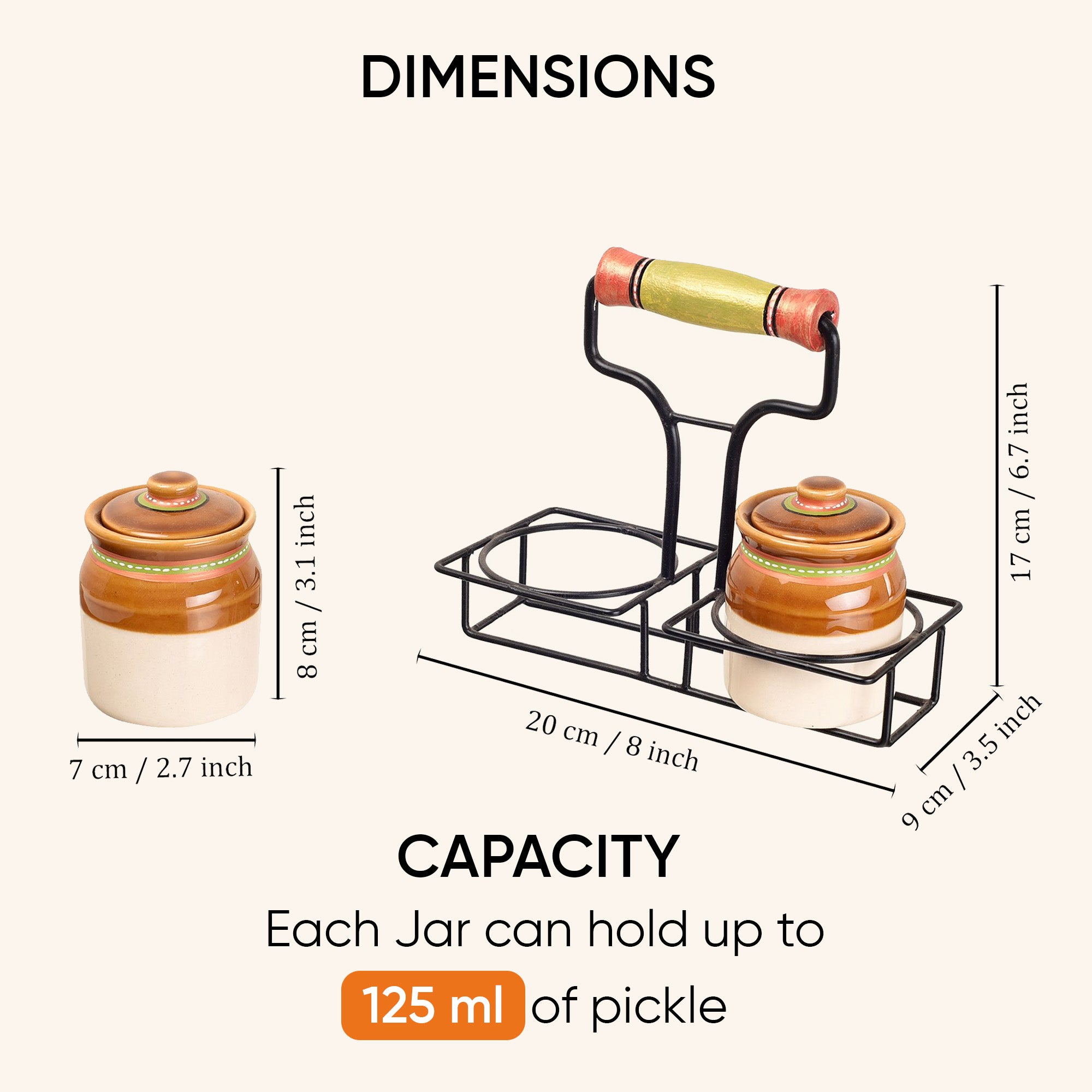 Dual Elegance Ceramic Barni with Metal Stand