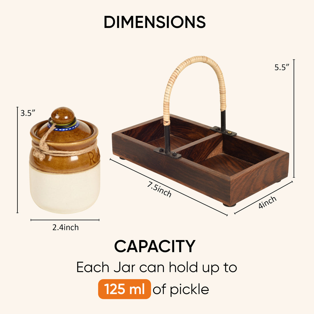Chatore Barni Set with Cane embellished Tray