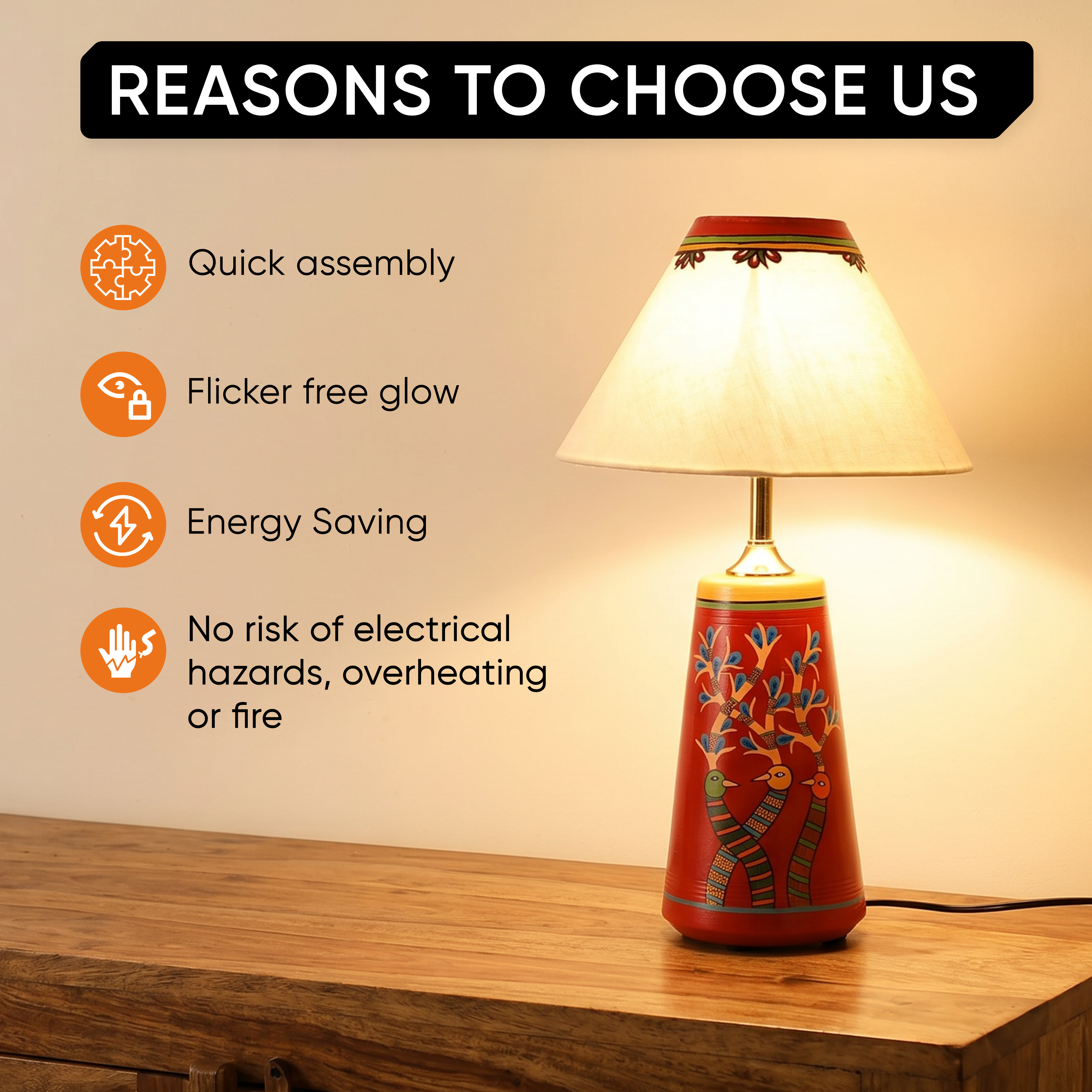 Chirping Birds Pyramid table Lamp