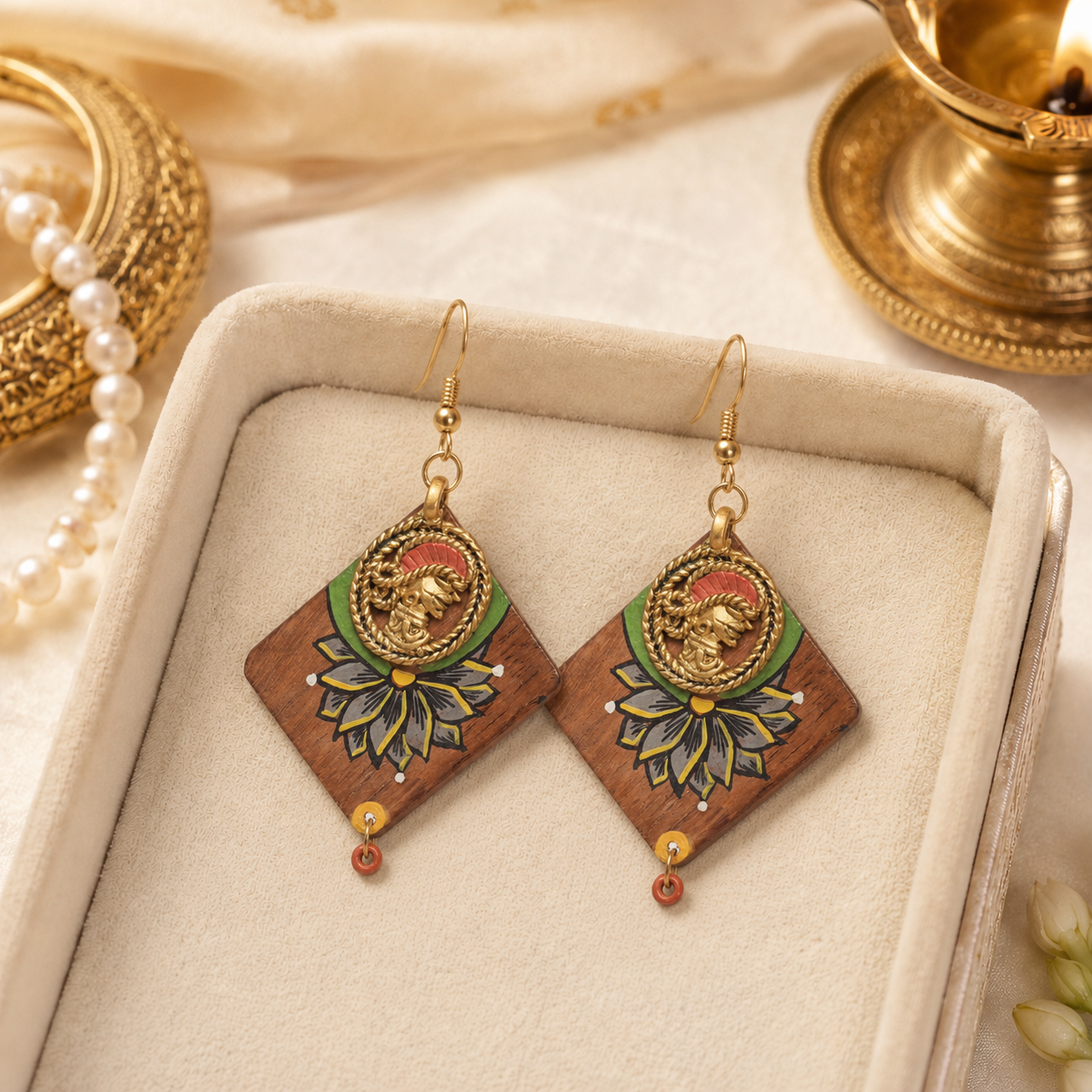 Butterfly-I' Handcrafted Tribal Wooden Earrings