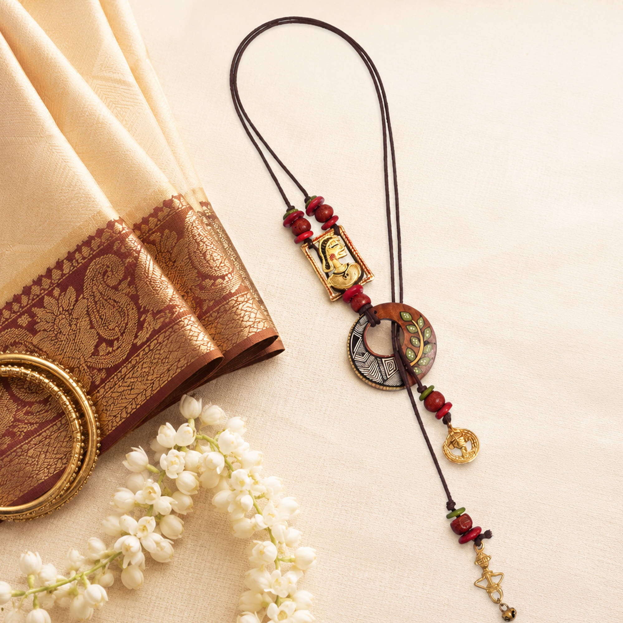 Cleopatra' Handcrafted Tribal Dhokra Necklace