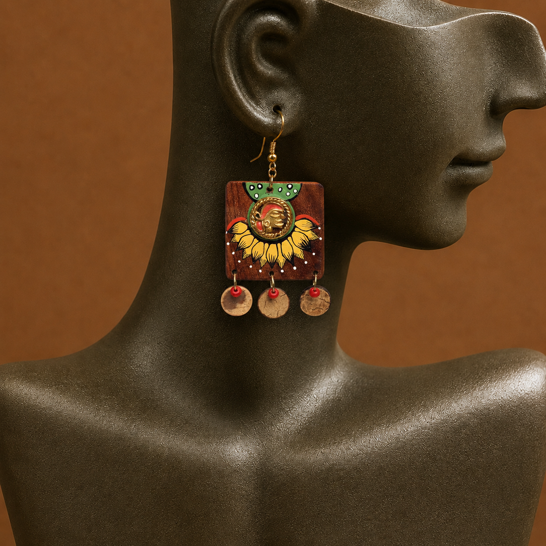 Butterfly-X' Handcrafted Tribal Wooden Earrings