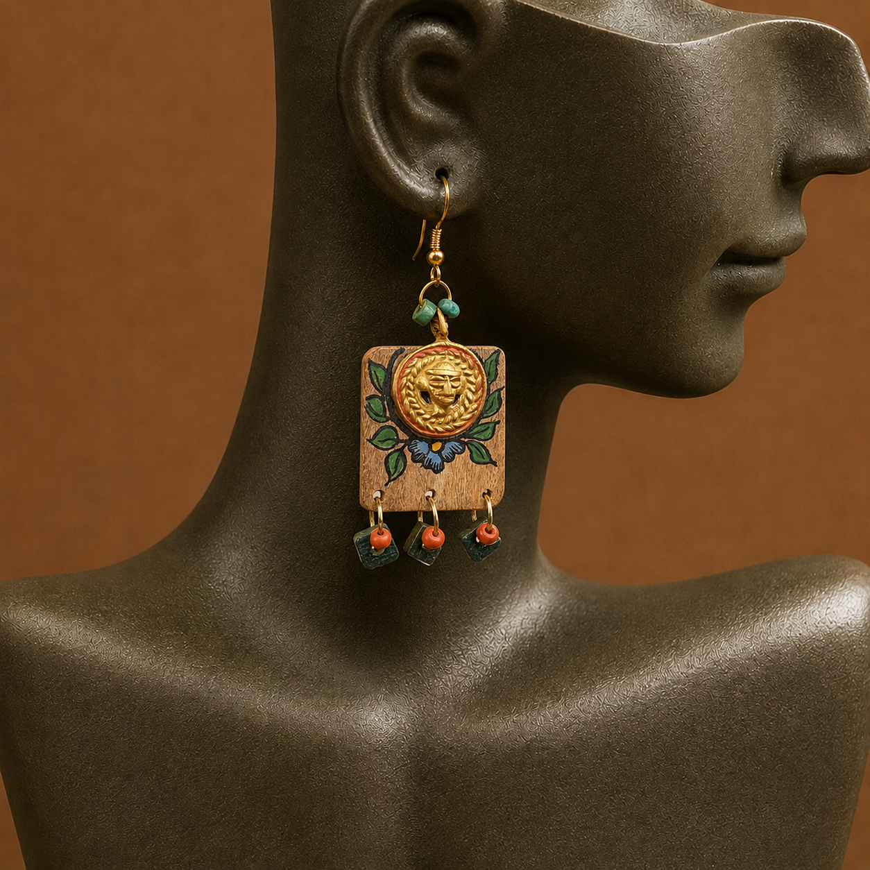 Butterfly-XI' Handcrafted Tribal Wooden Earrings