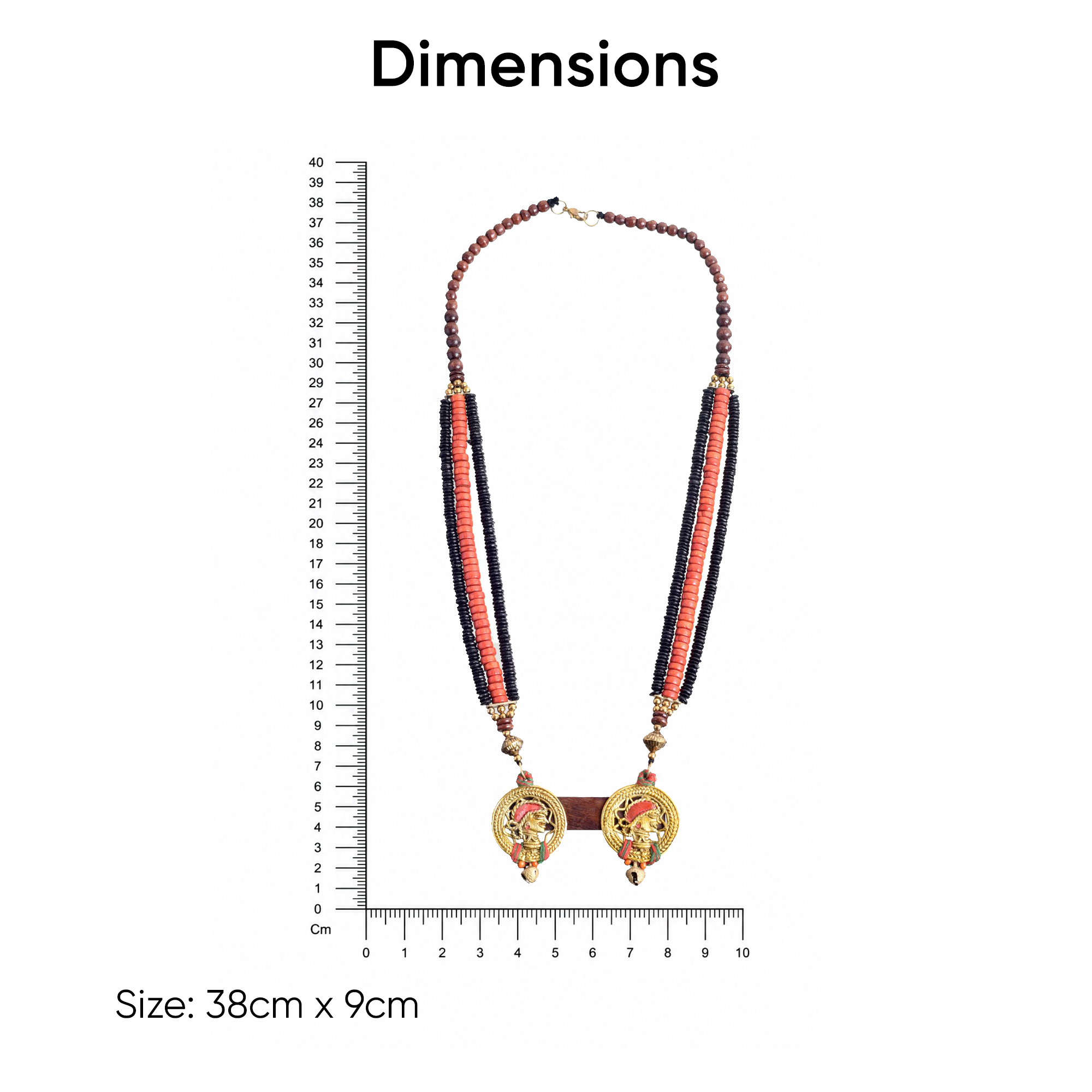 Regal Sisters: Handcrafted Wooden Necklace