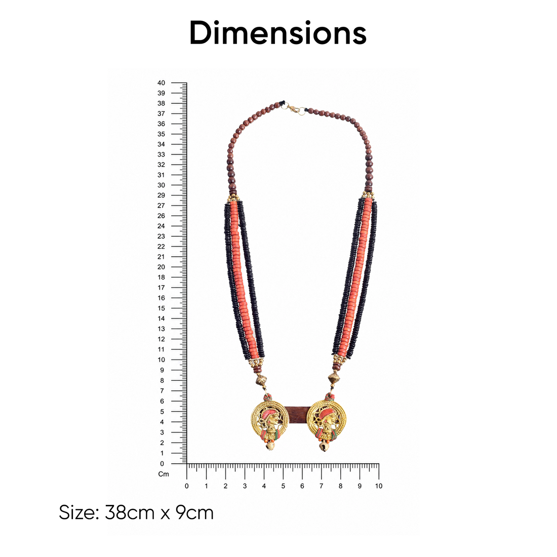 Regal Sisters: Handcrafted Wooden Necklace