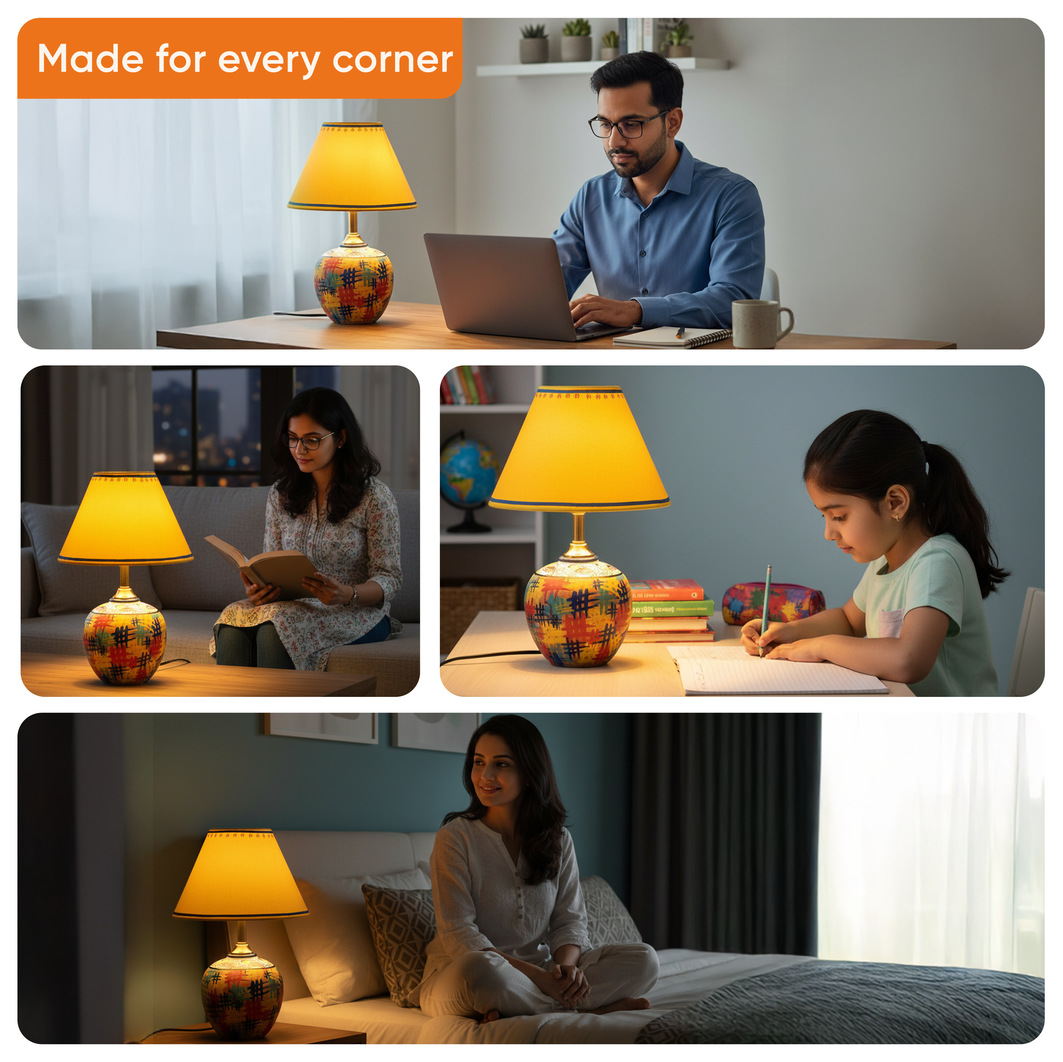 Colour Splash Terracotta Table Lamp (8x12)