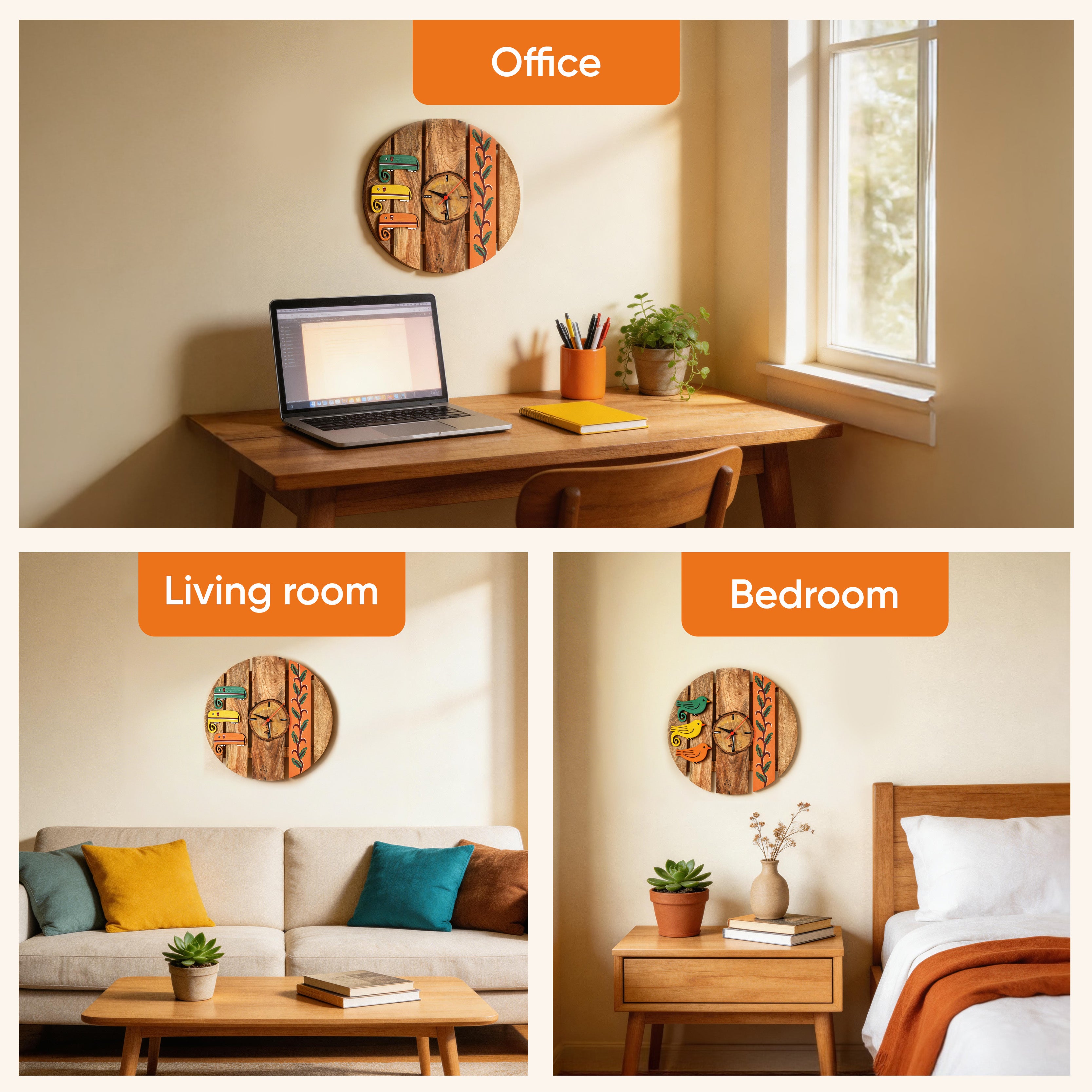 Majestic Elephants Wall Clock (12x1x12)