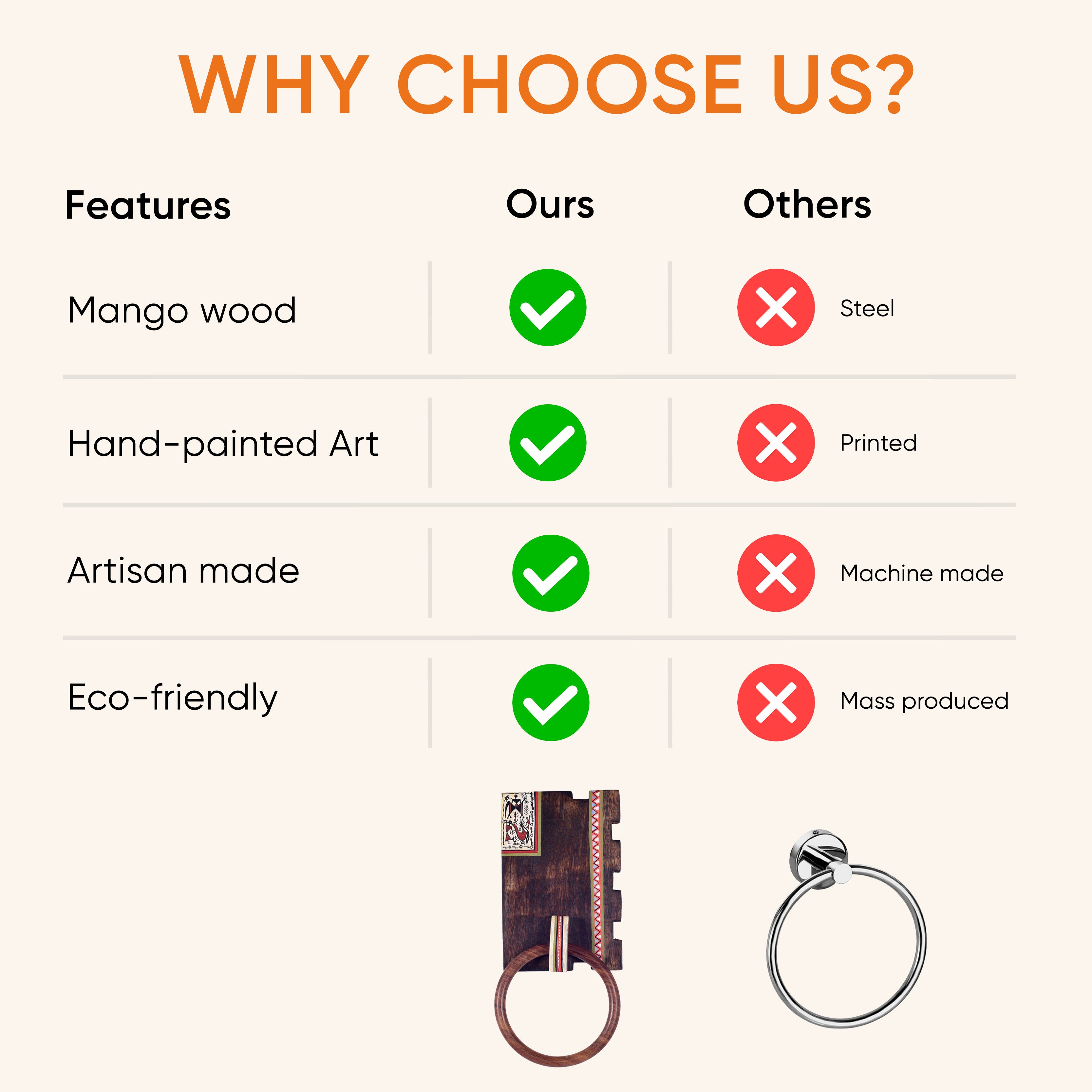 Warli Melody Towel Holder (4.5x2x10.5)