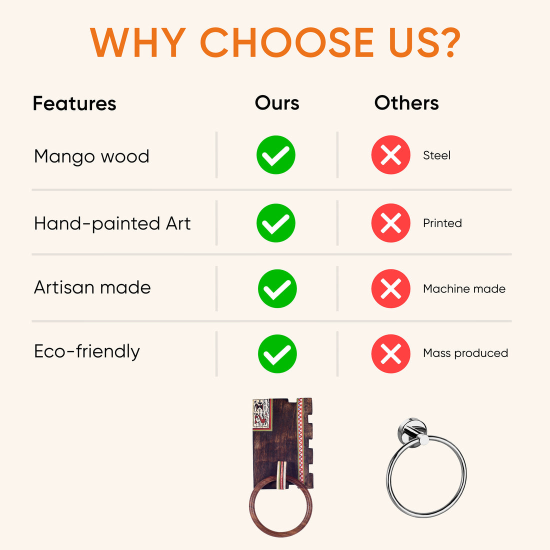 Warli Melody Towel Holder (4.5x2x10.5)