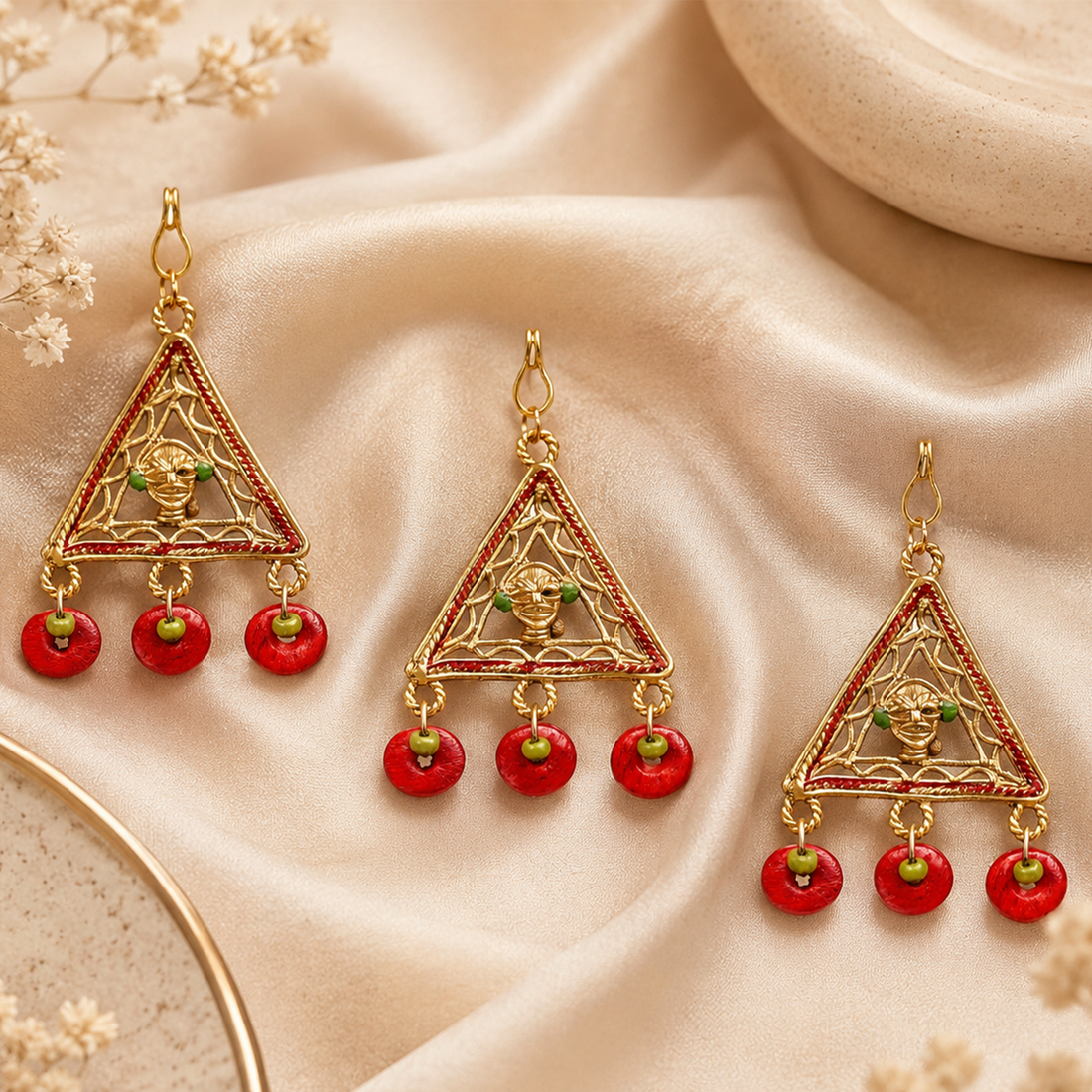 Tribal Trinity Handcrafted Brass Buttons S03