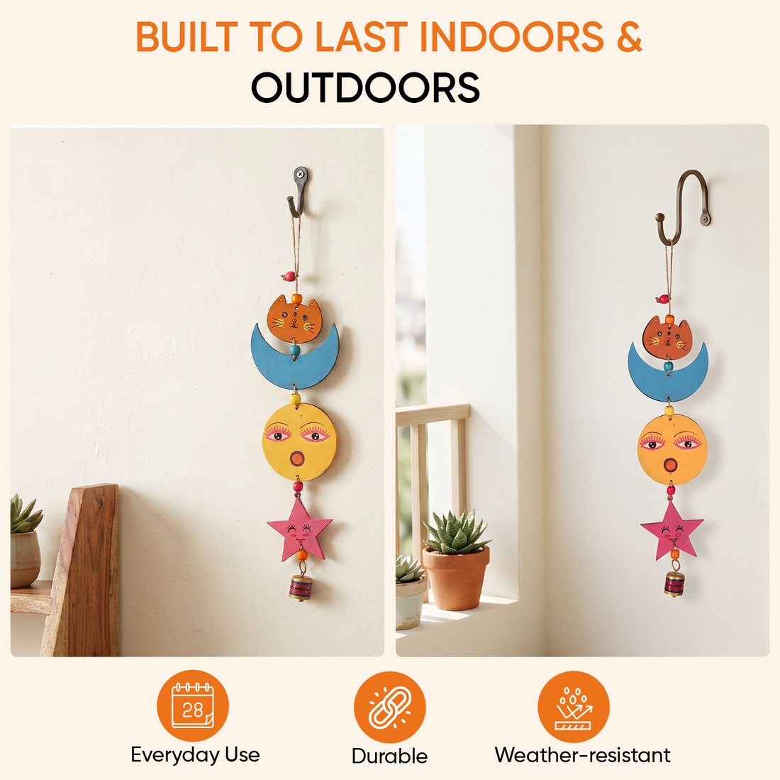 Sunny Kitty Wind Chime (17x4)