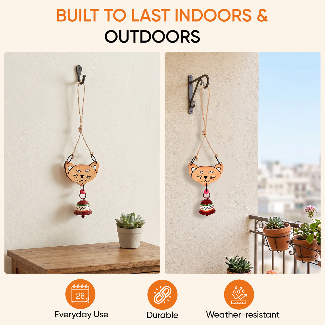 Pink Panther Wind Chimes with Metal Bell for Outdoor Hanging and Home Decoration