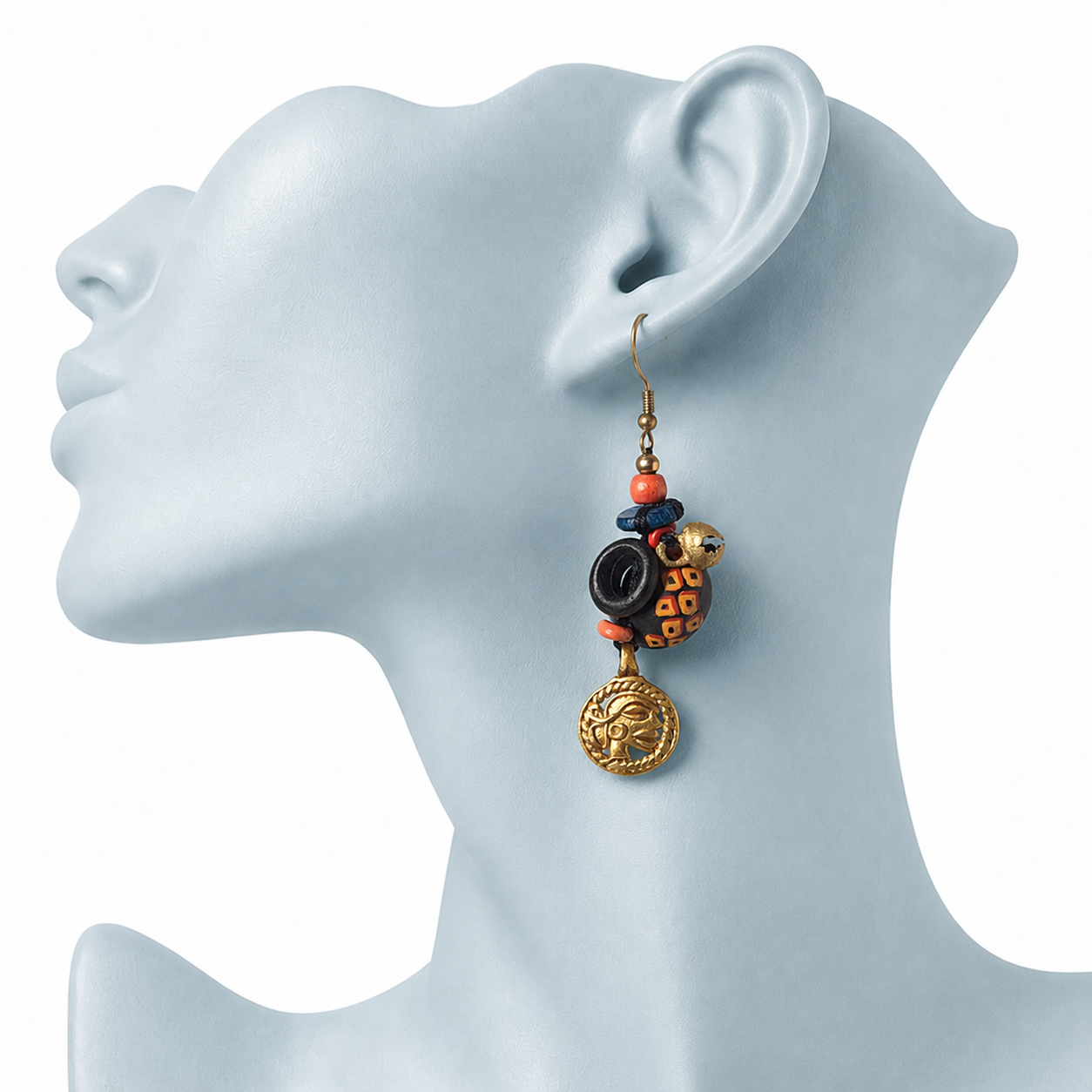 Earthy Pottery Charms Ethnic Earrings