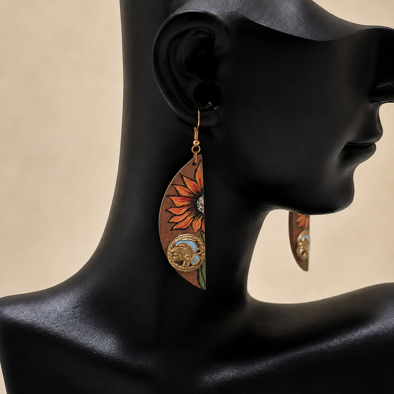 Butterfly-XII' Handcrafted Tribal Wooden Earrings