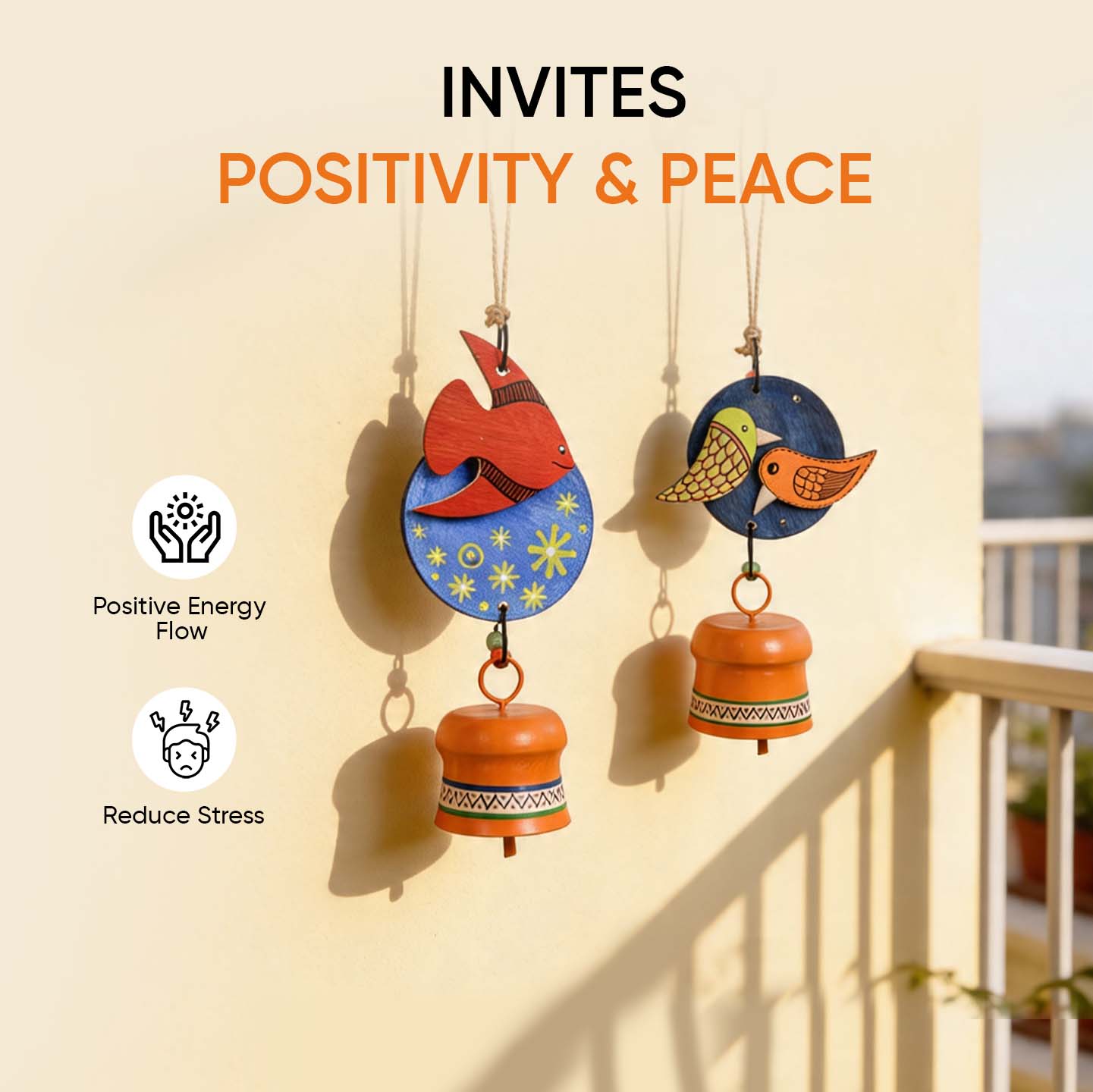 Celestial Harmony Bird & Fish Wind Chime Set