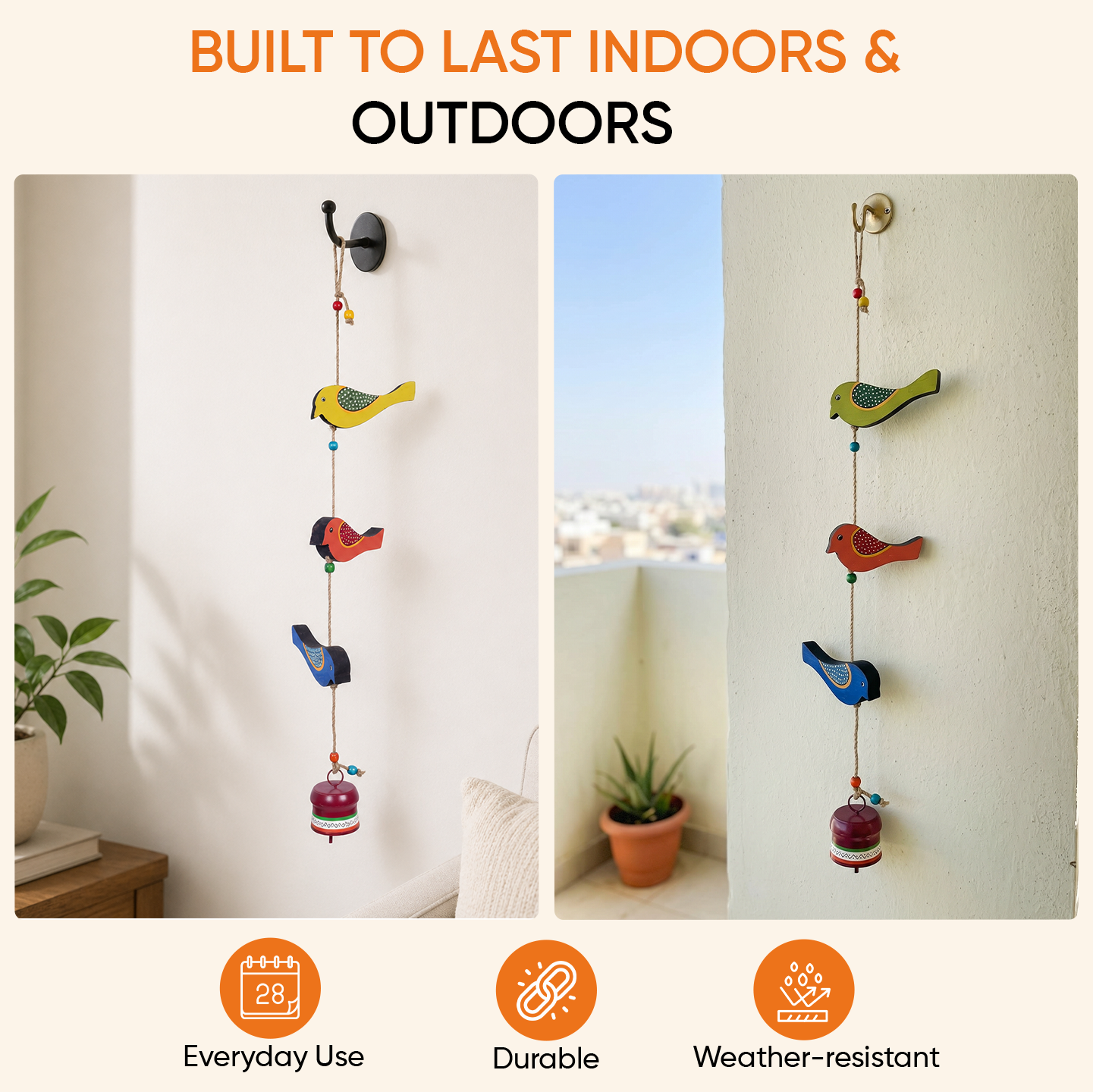 Trinity Of Birds Windchime (5x2.5x28)