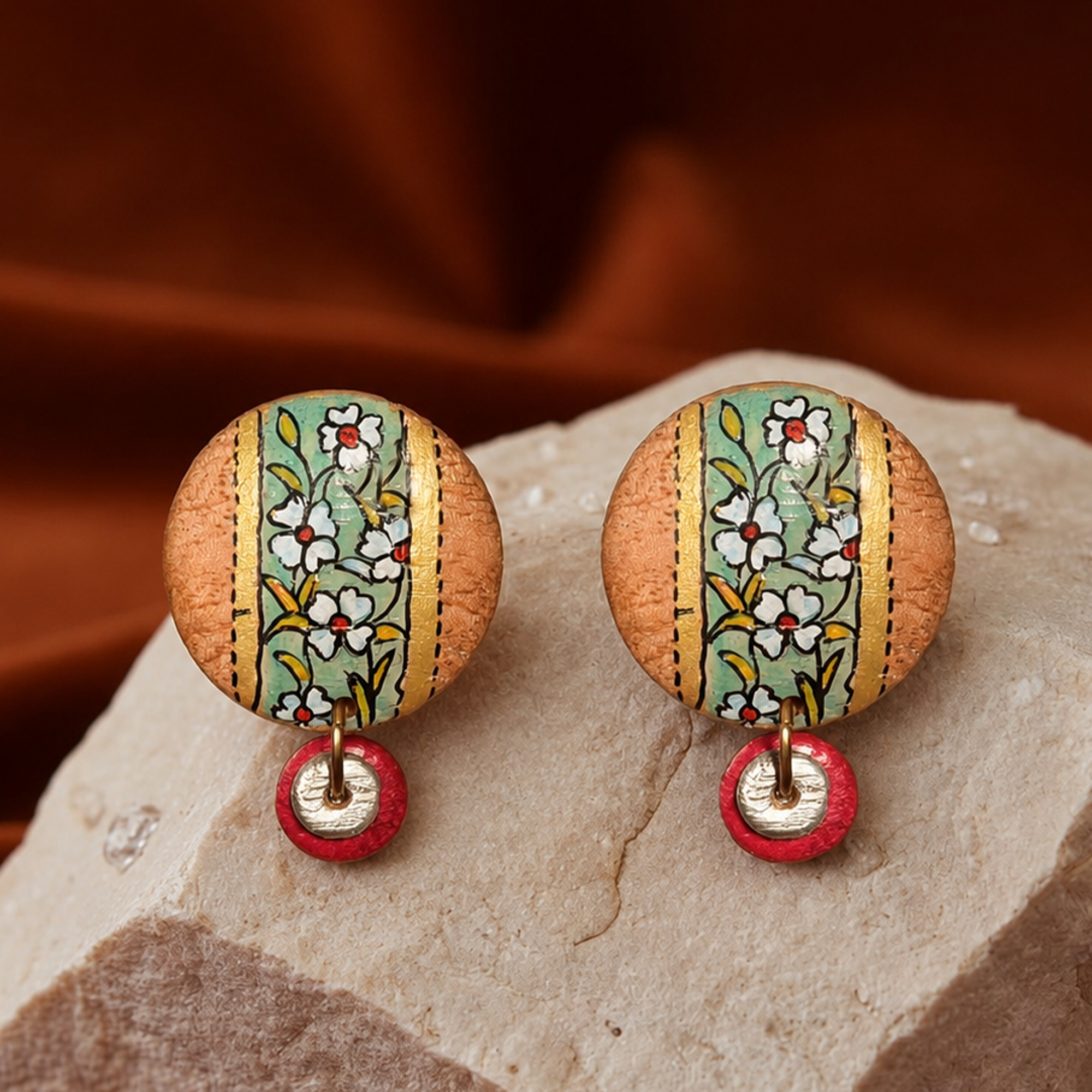 Vibrant Strokes Ethnic Studs