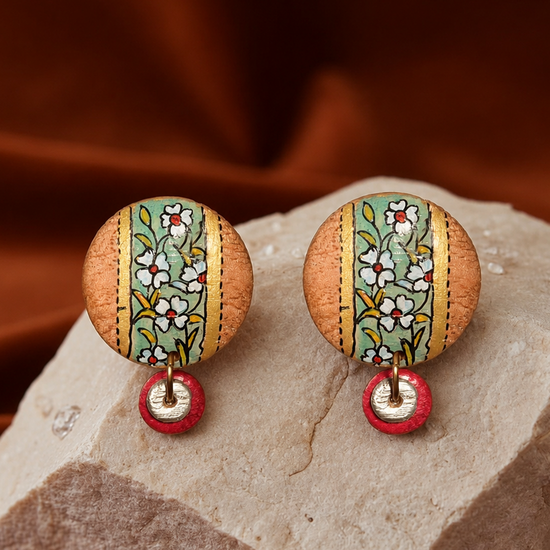 Vibrant Strokes Ethnic Studs